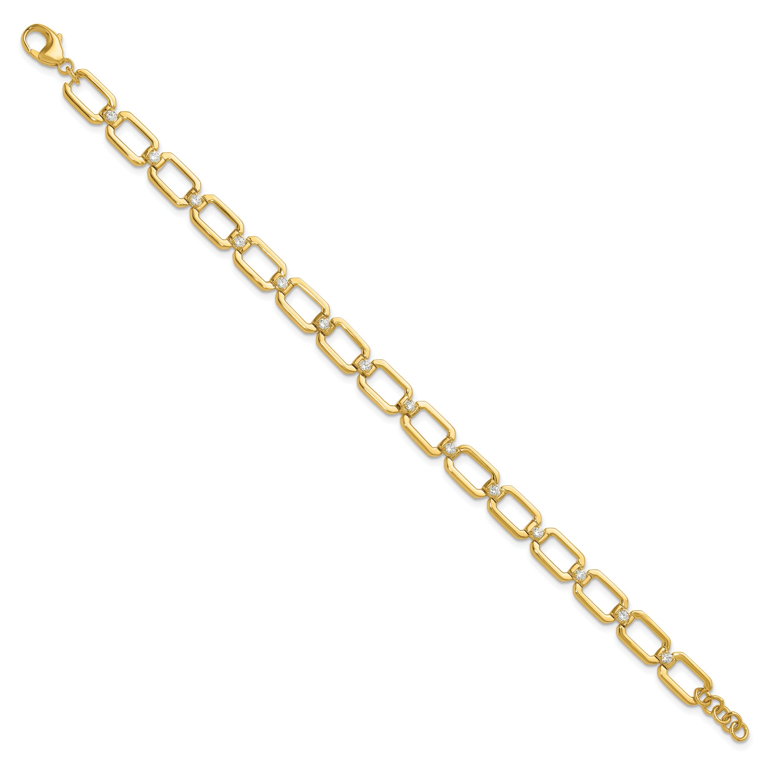 14K Gold 1/2 carat Lab Grown Diamond Link Bracelets