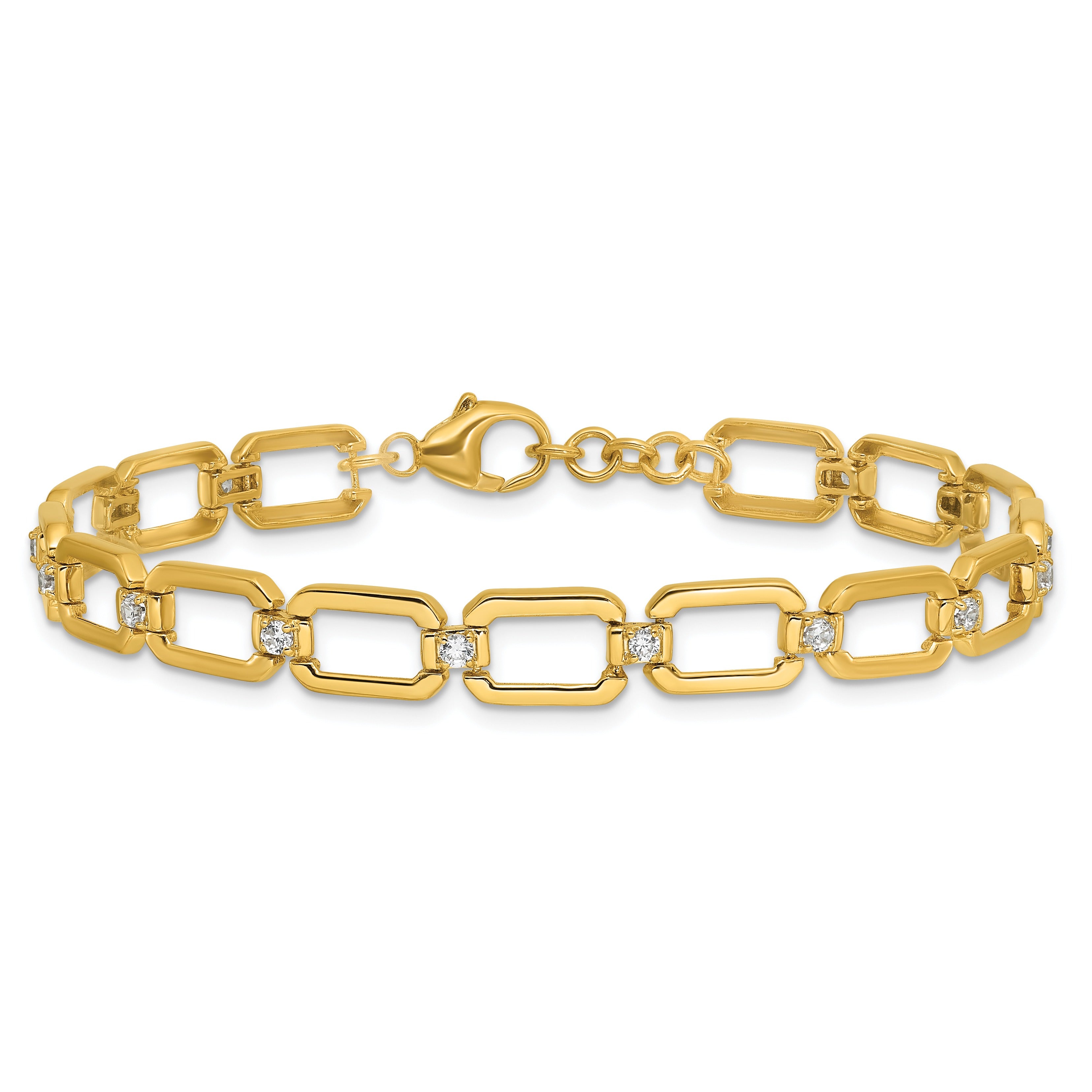 14K Gold 1/2 carat Lab Grown Diamond Link Bracelets