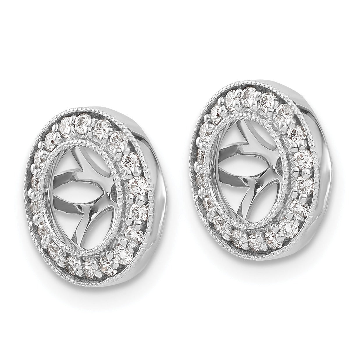 14k White Gold Lab Grown Diamond 6.5 mm Earring Jacket