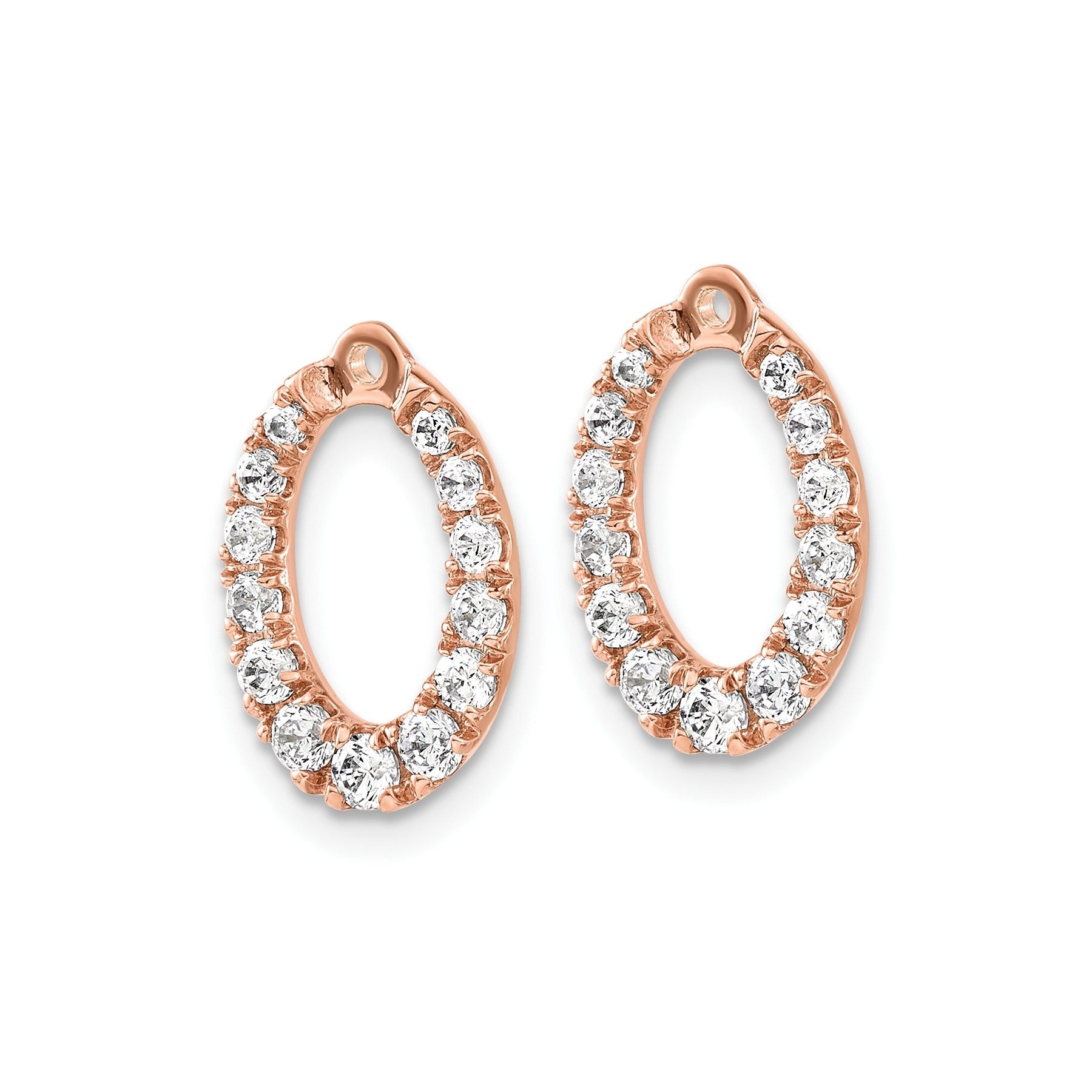 14k Gold Lab Grown Diamond Oval Earring Jackets