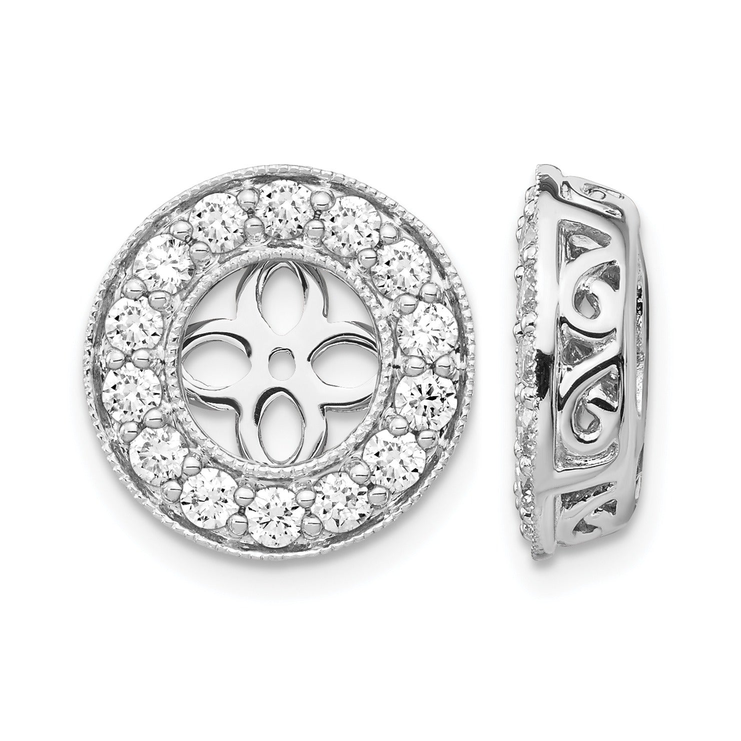 14K White Gold Lab Grown Diamond Earring Jackets