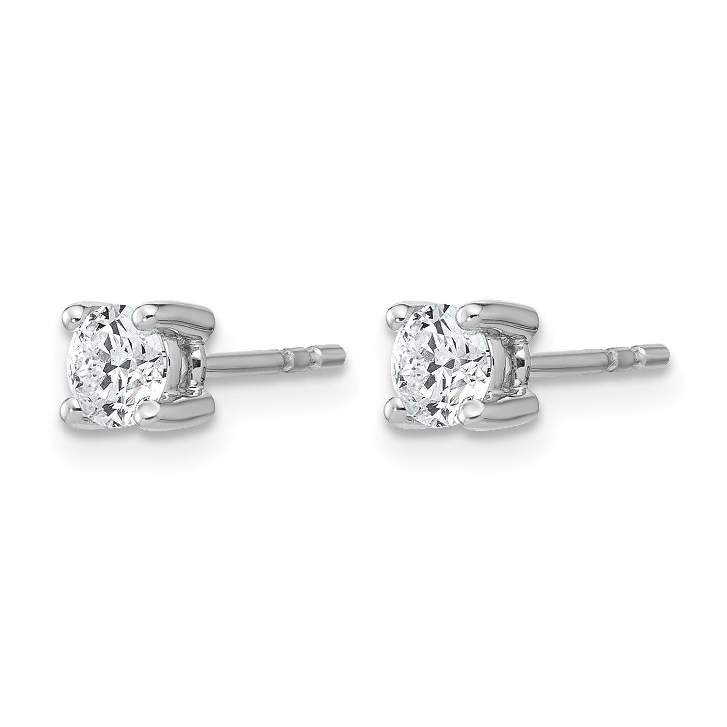 14K White Gold Round Lab Grown Diamond Stud Earrings
