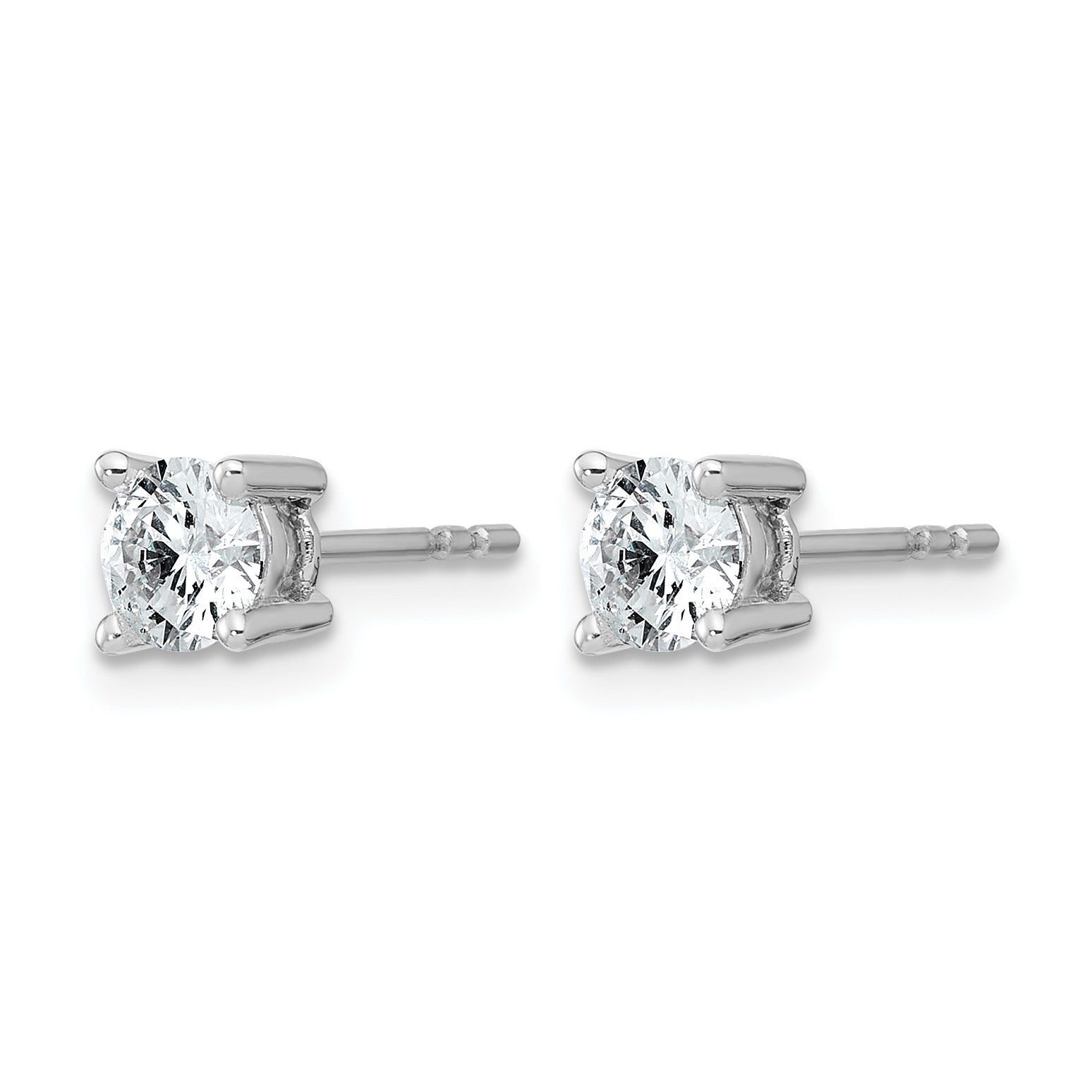 14k White Gold Lab Grown Diamond Round Shaped Stud Earrings
