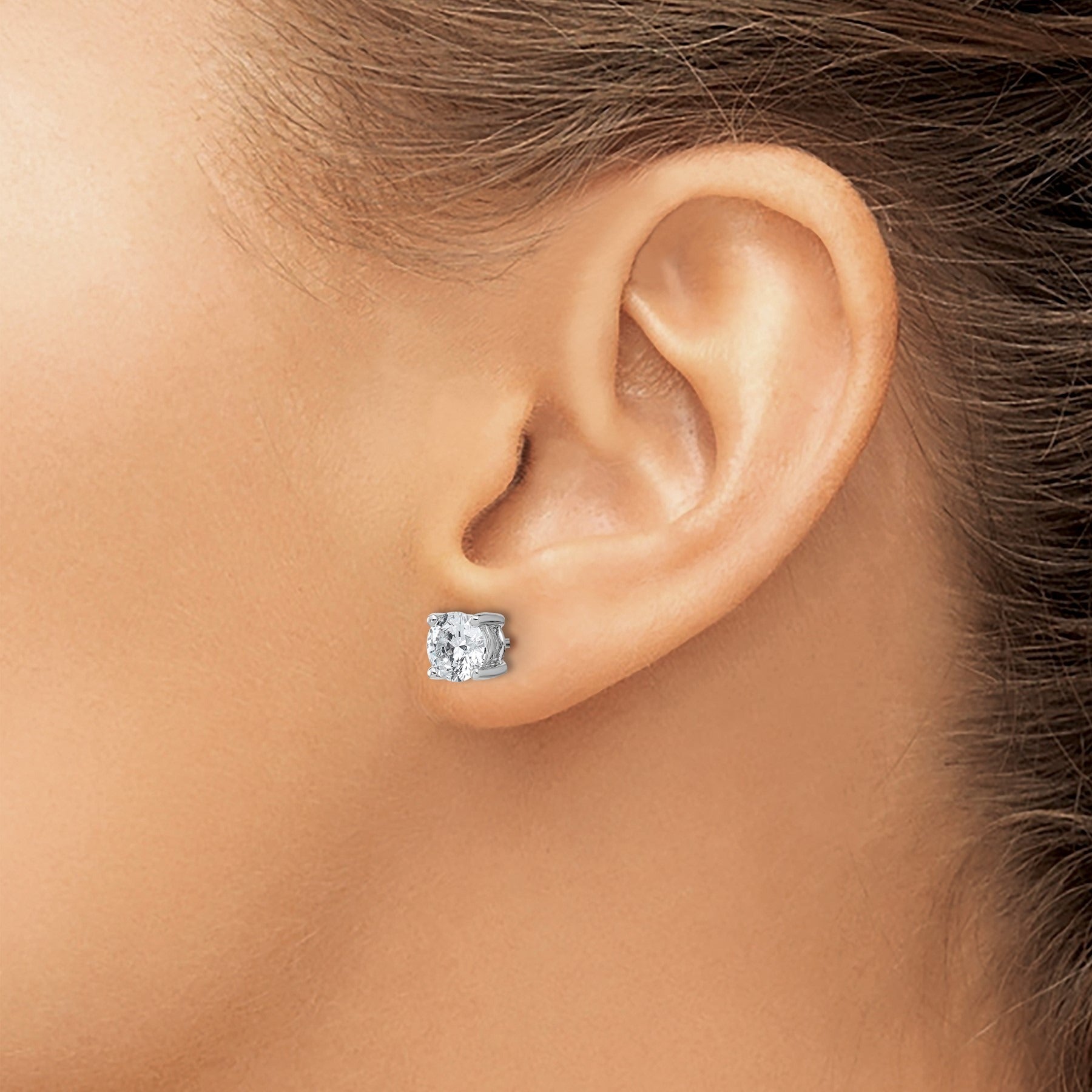 14K Gold Lab Grown Diamond Complete Post and Push Back Stud Earrings