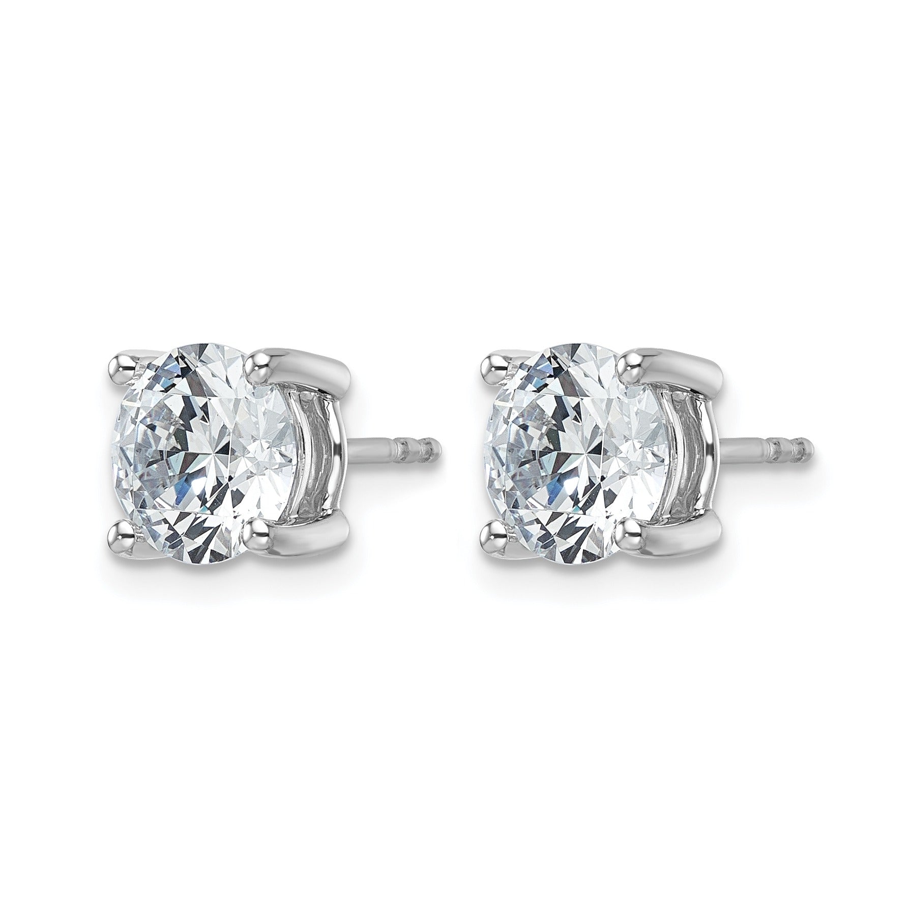 14K White Gold Lab Diamond Round Shaped Stud Earrings