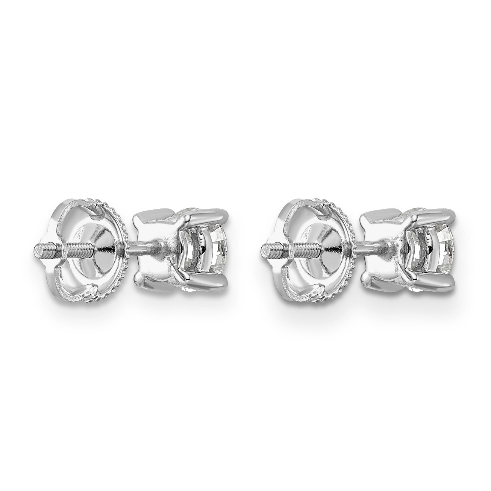 14K White Gold Lab Grown Diamond Round Shaped Stud Earrings