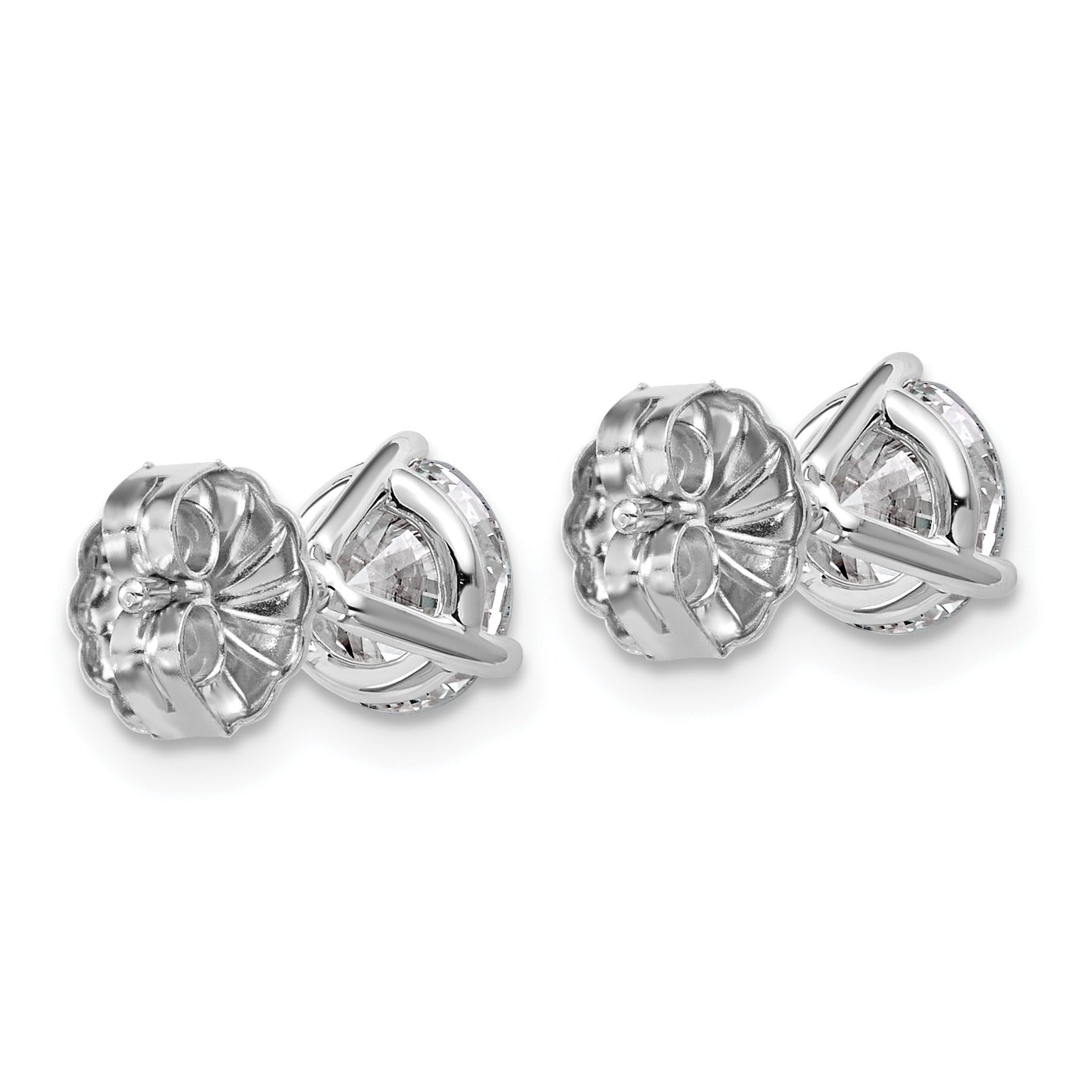 14K White Gold Lab Grown Diamond 3 Prong Stud Post Earrings