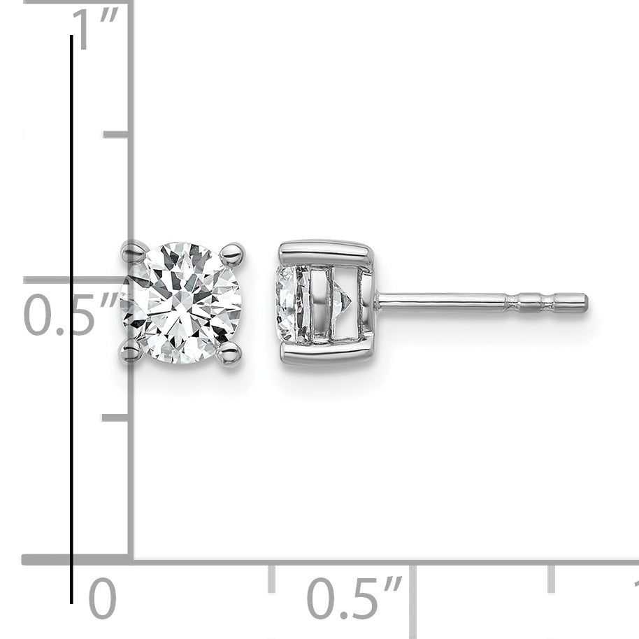 14K Gold Lab Grown Diamond 4 Prong Post and Push Back Stud Earrings