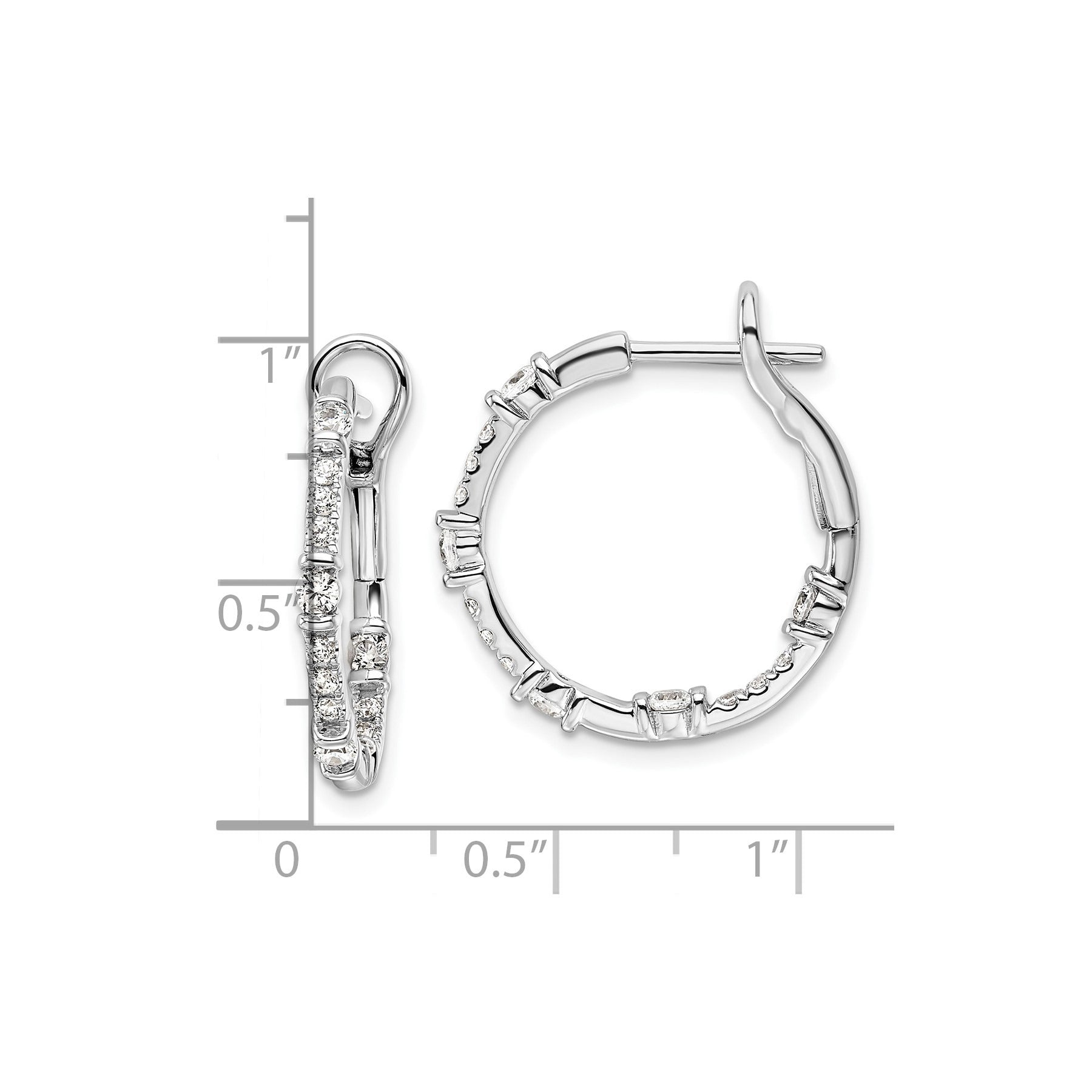 14k Gold Lab Grown Diamond Complete In and Out Hoop Earrings