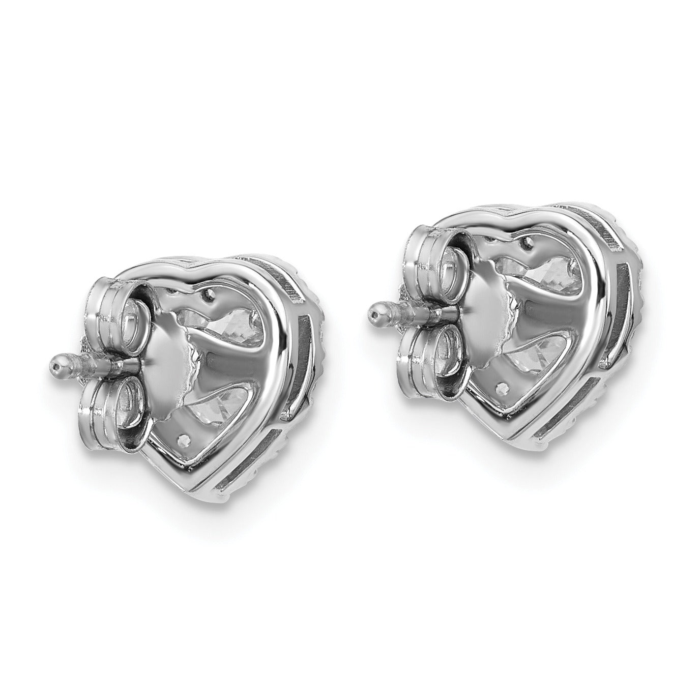 14k Gold Lab Grown Diamond Semi Mount Heart Post Studs Earrings