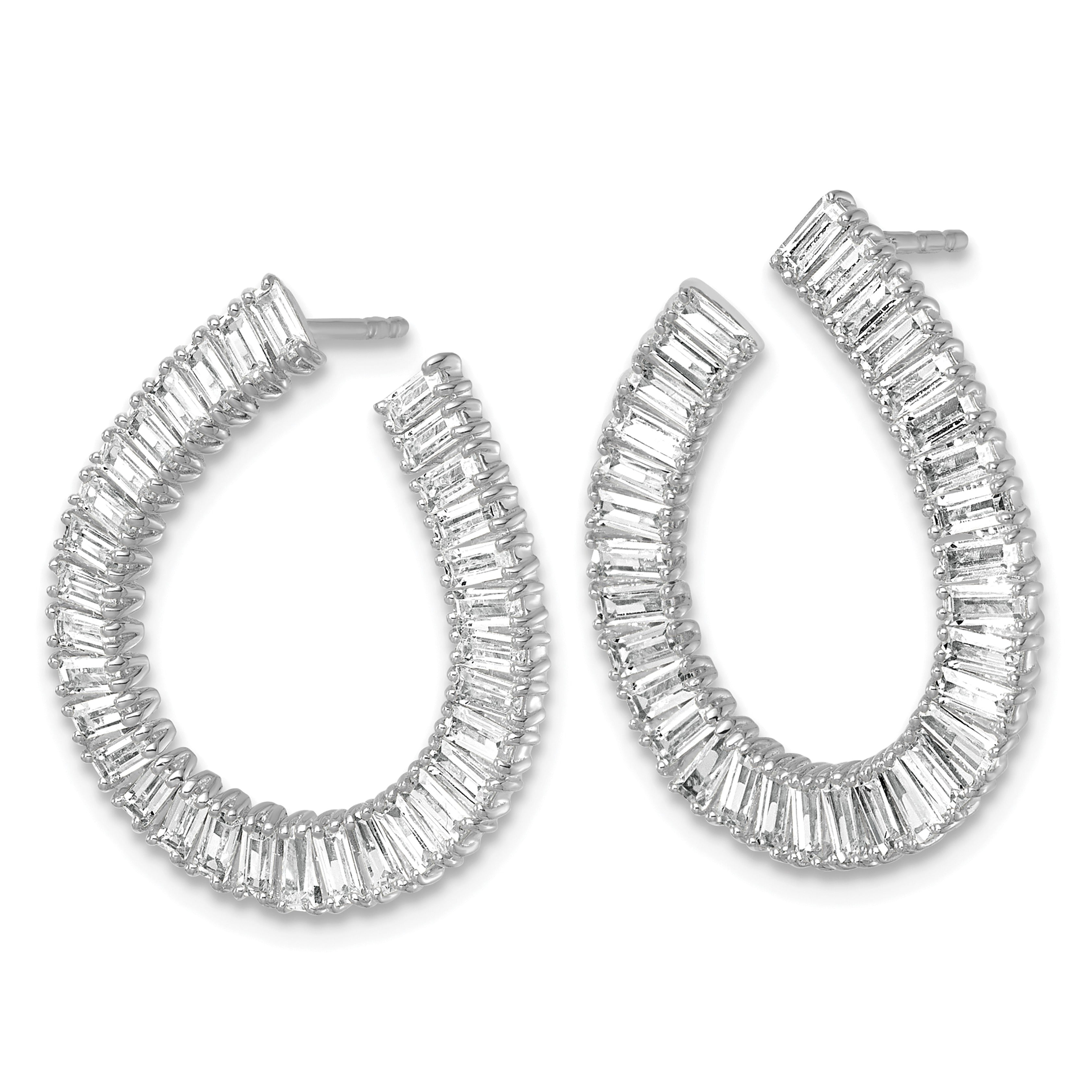 14K White Gold 4 carat Lab Grown Diamond Dangle Earrings