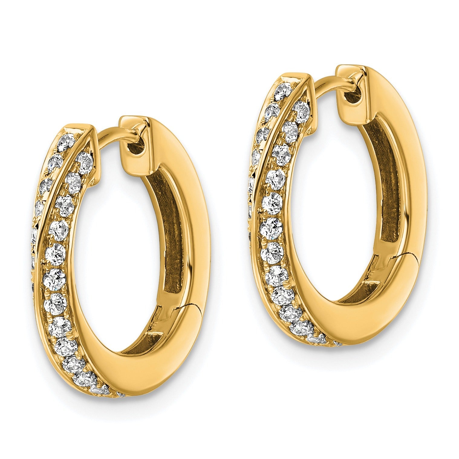 Lab Diamond Twisted Hinged Hoop Earrings