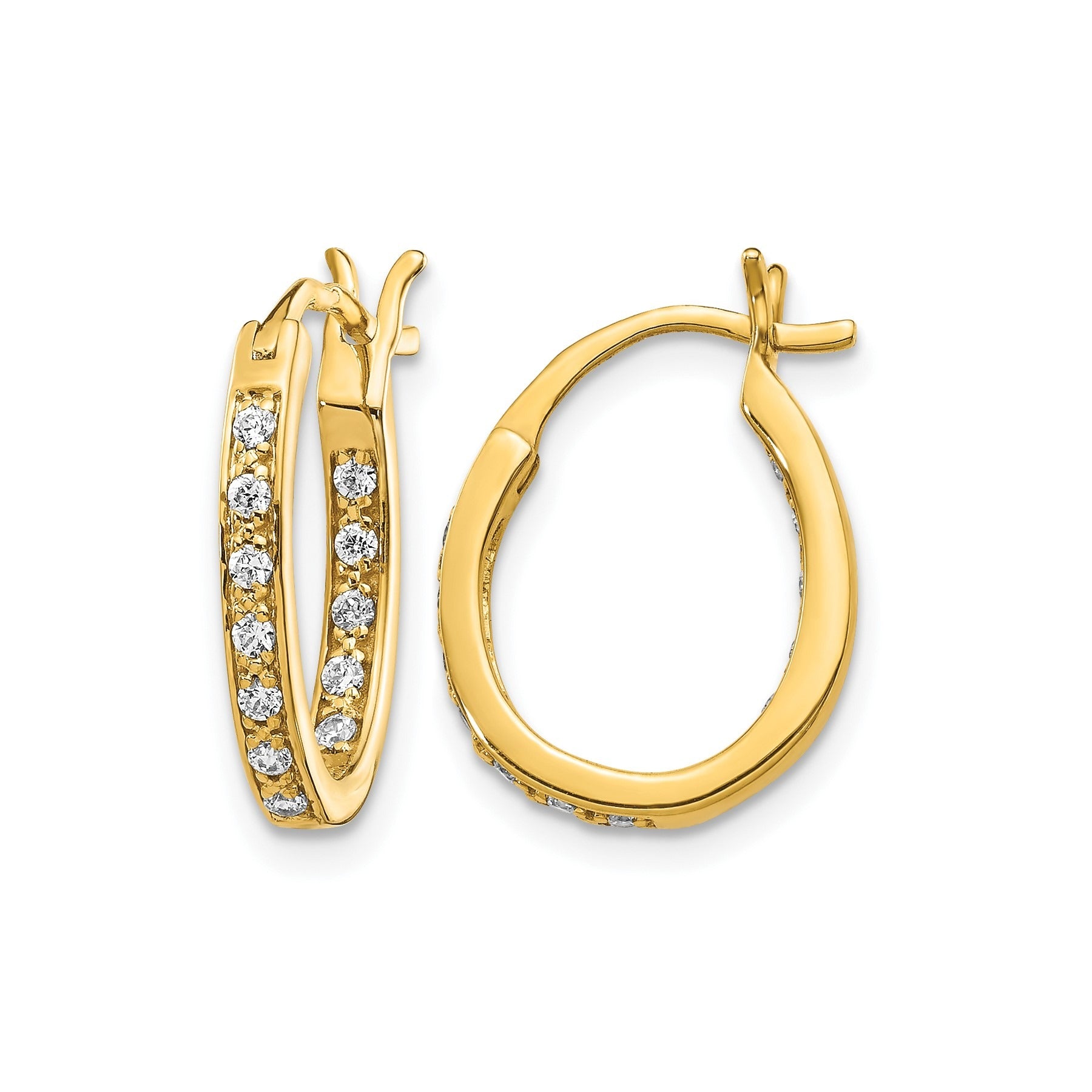 14k Gold Lab Grown Diamond Hoop Earrings 0.5 Ct
