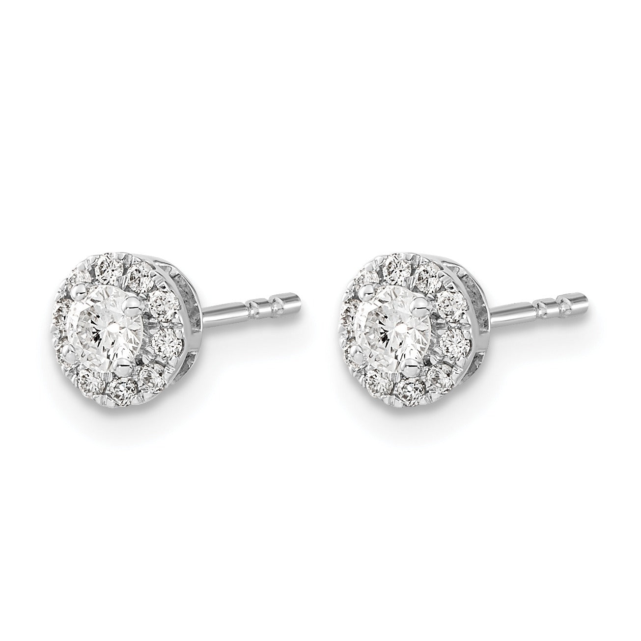 14k White Gold Lab Grown Diamond Cluster Studs Earrings