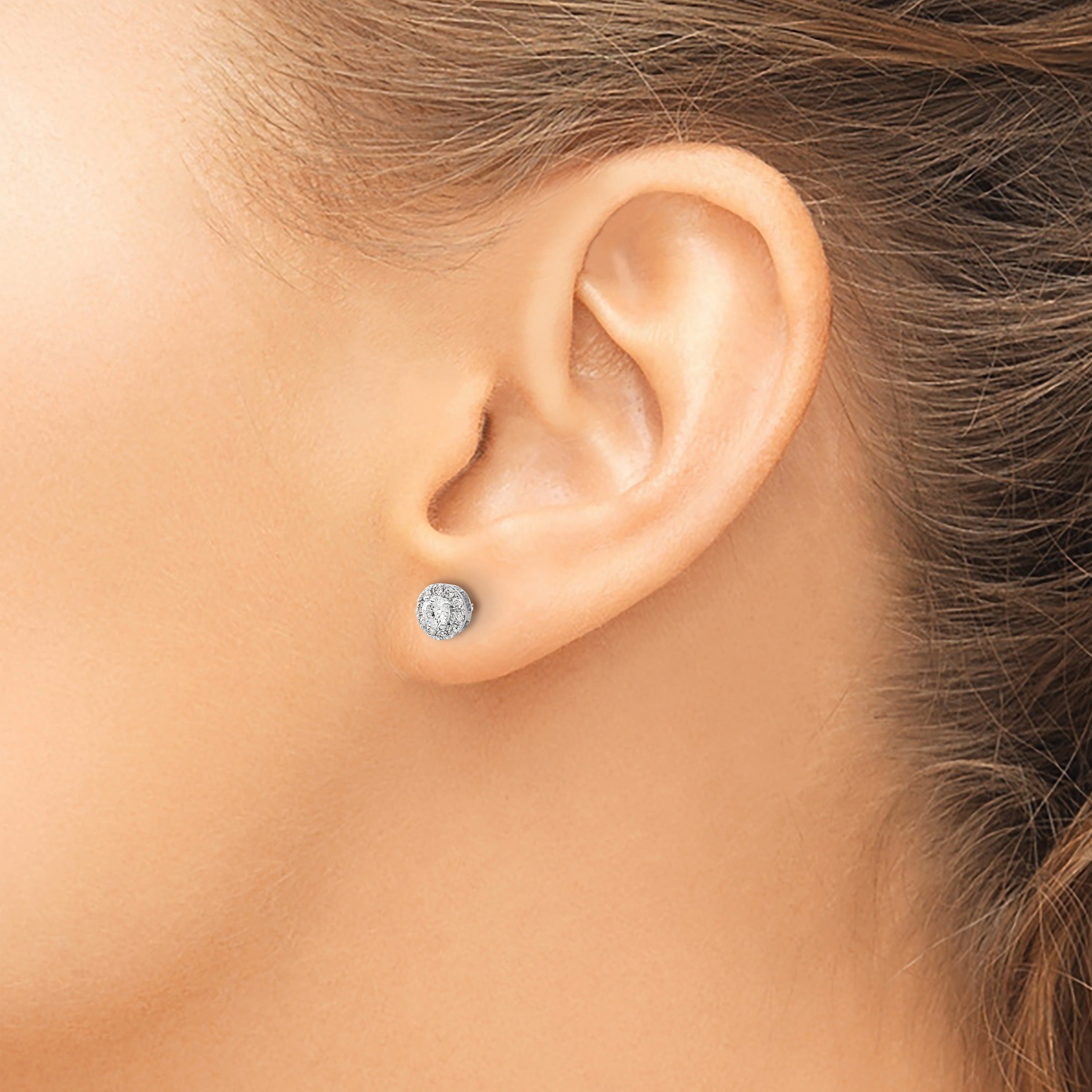 14k White Gold Lab Grown Diamond Studs Earrings