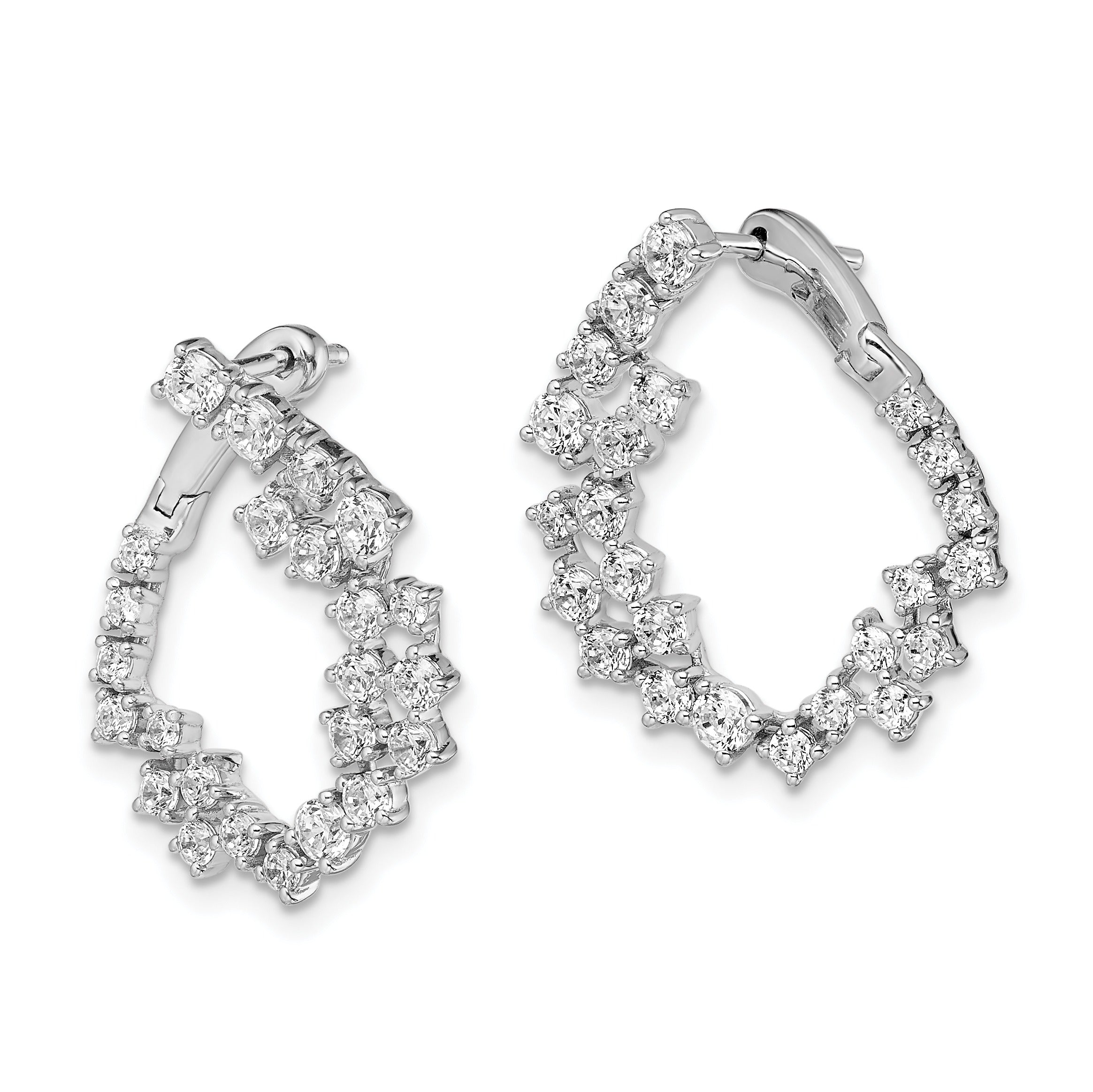 14K Gold Lab Grown Diamond Unique Hoop Earrings