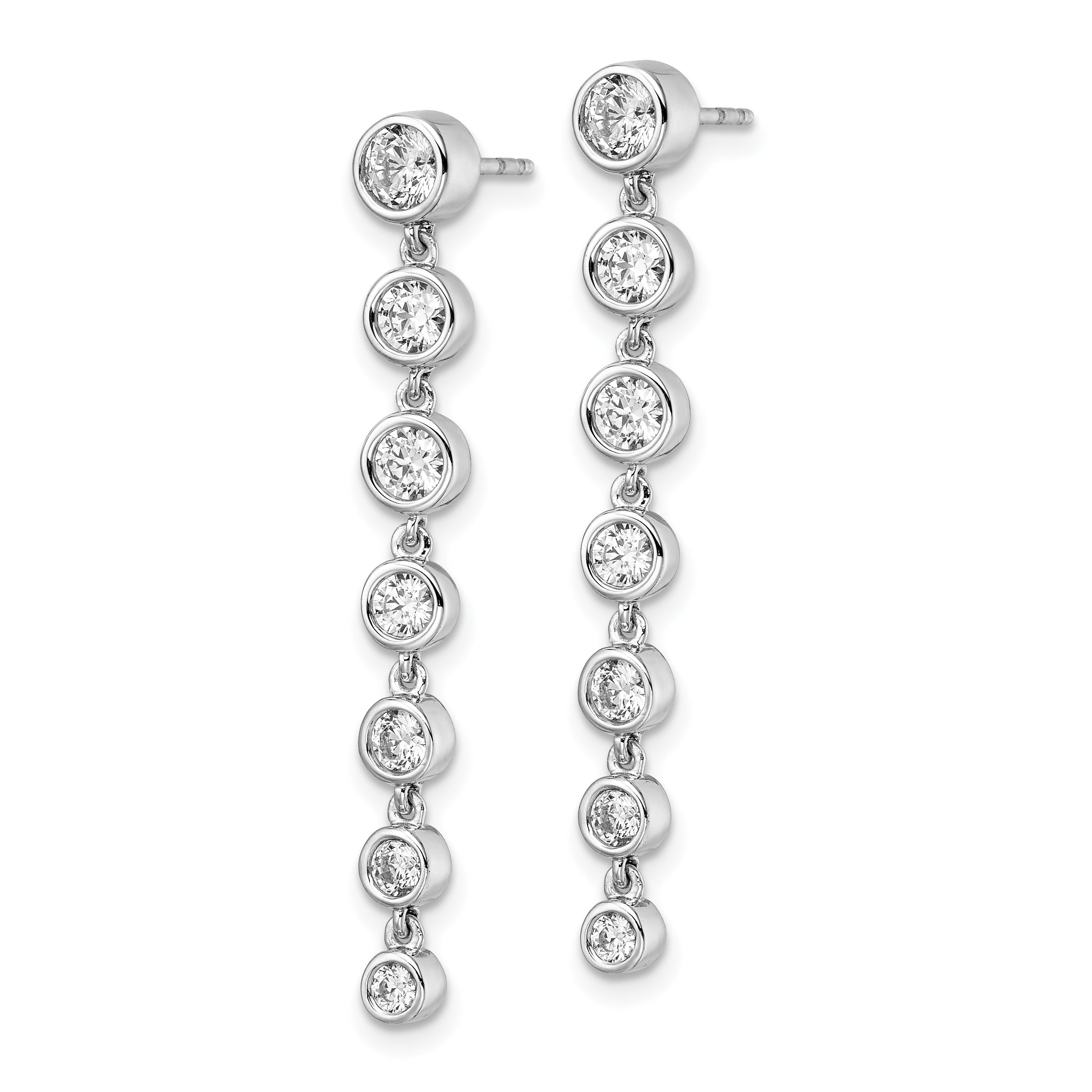 14K Gold Lab Grown Diamond Dangle Post Earrings