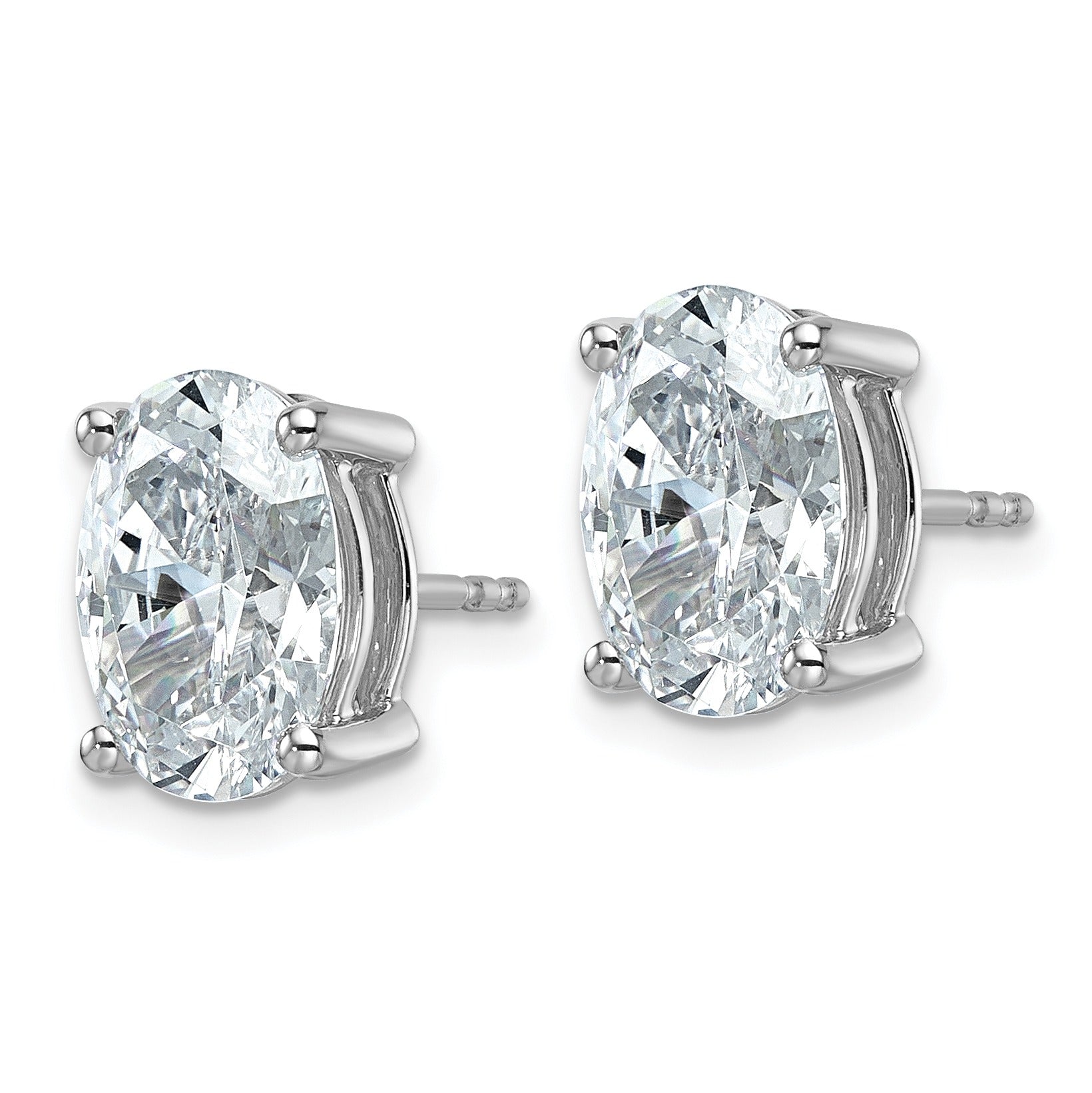14K Gold Lab Grown Oval Diamond Stud Earrings