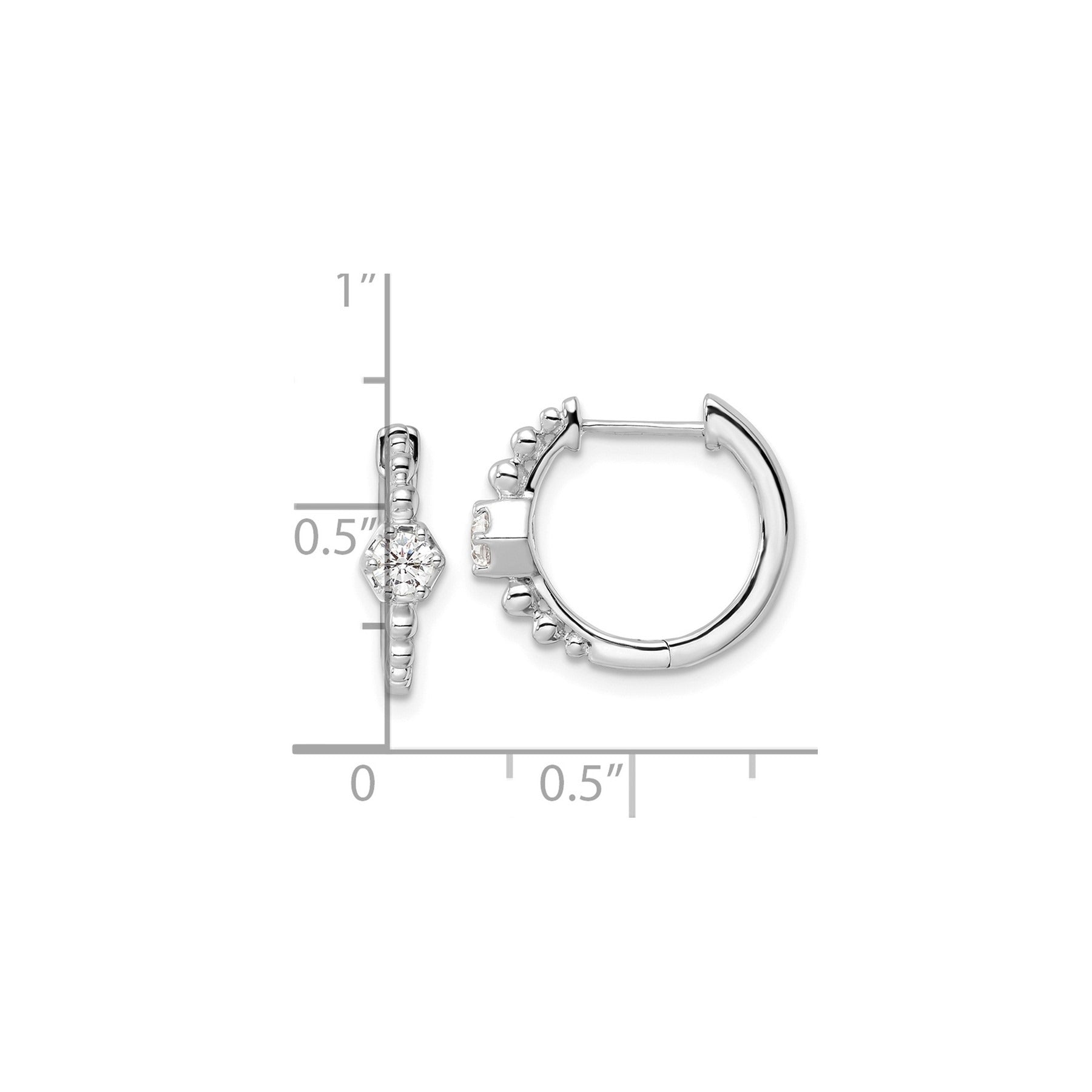 14K Yellow Gold Lab Diamond Hinged Hoop Earrings