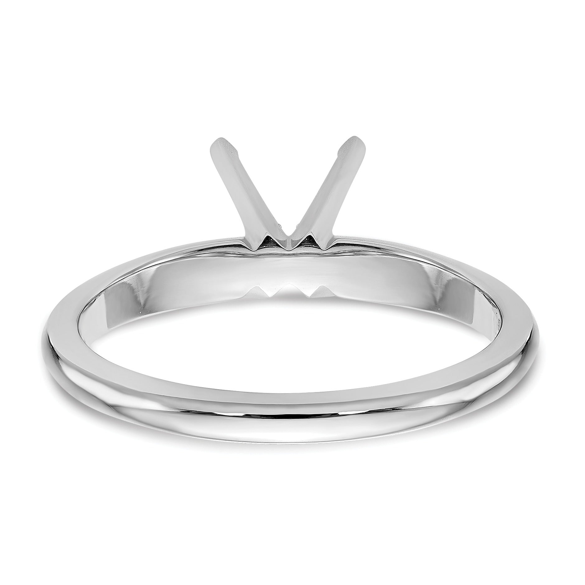 14k White Gold 2 carat Lightweight Solitaire Ring Mounting