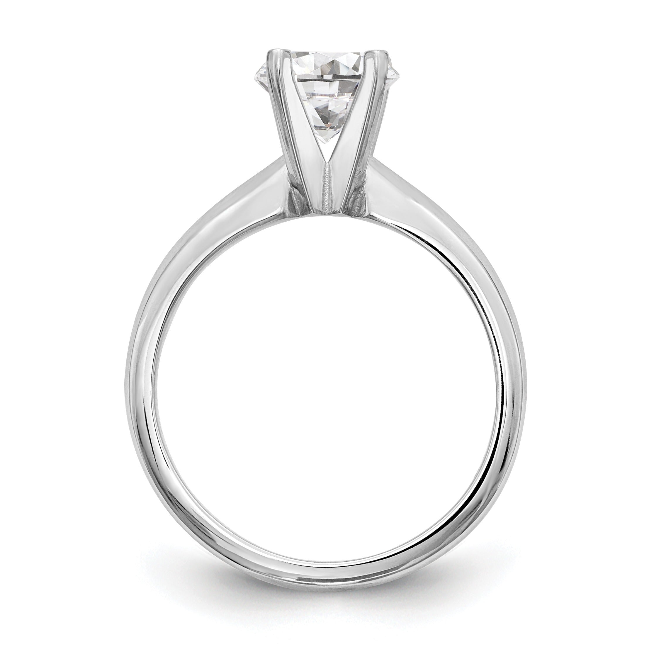 14k White Gold 3/4 carat Knife Edge Solitaire Ring Mounting
