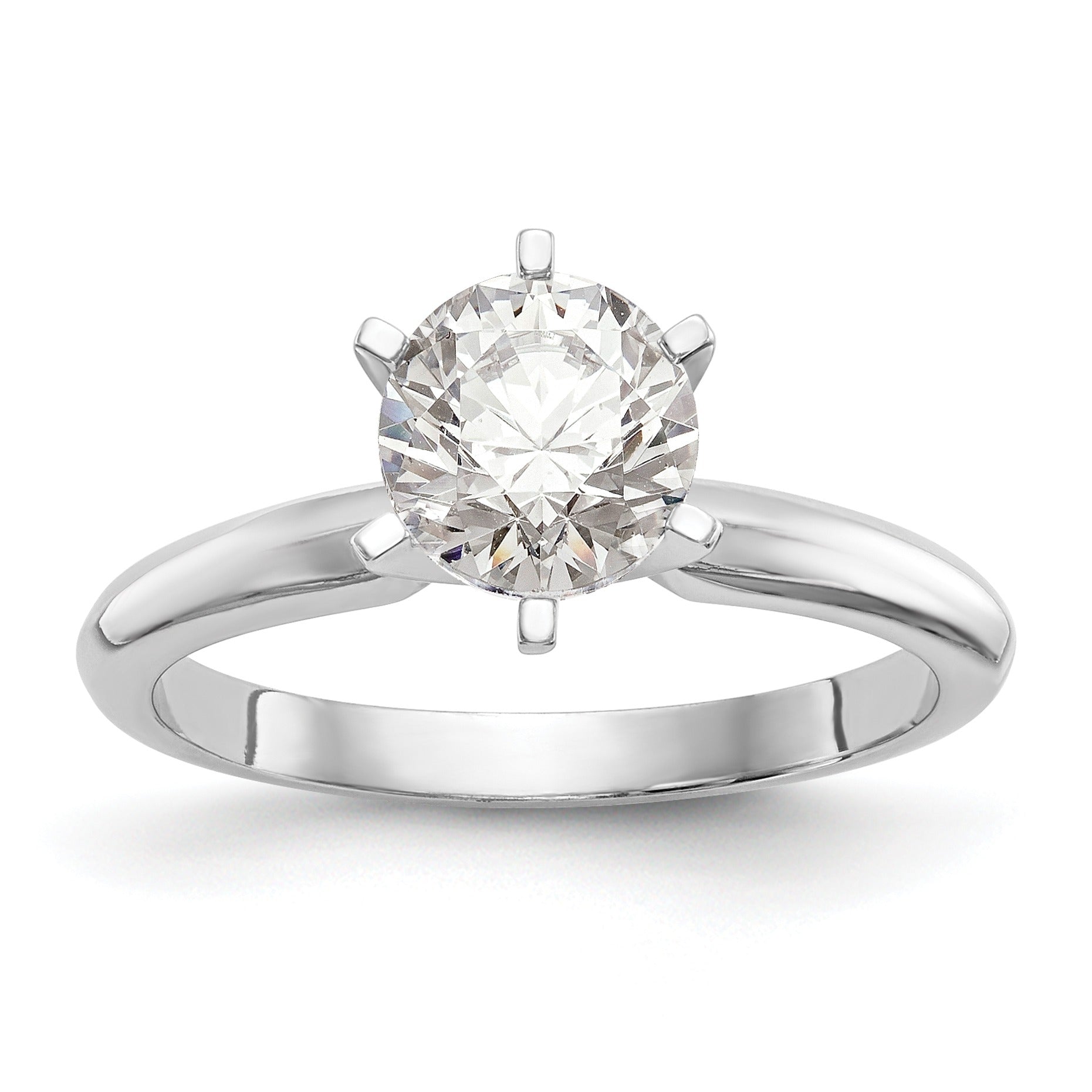 14k White Gold 1/2 carat Lightweight Knife Edge Ring Mounting