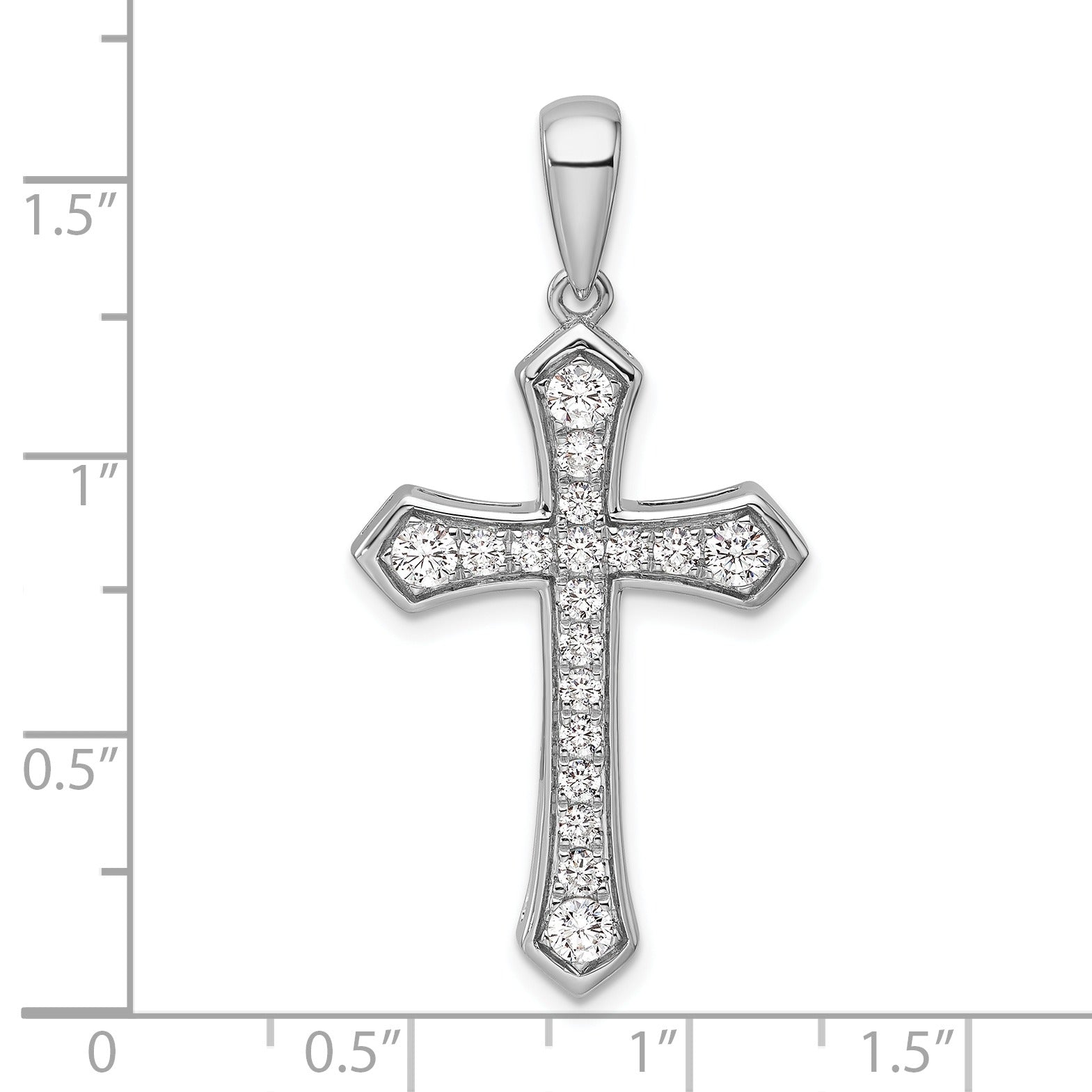 14K Gold 3/4 carat Lab Grown Diamond Cross Pendant