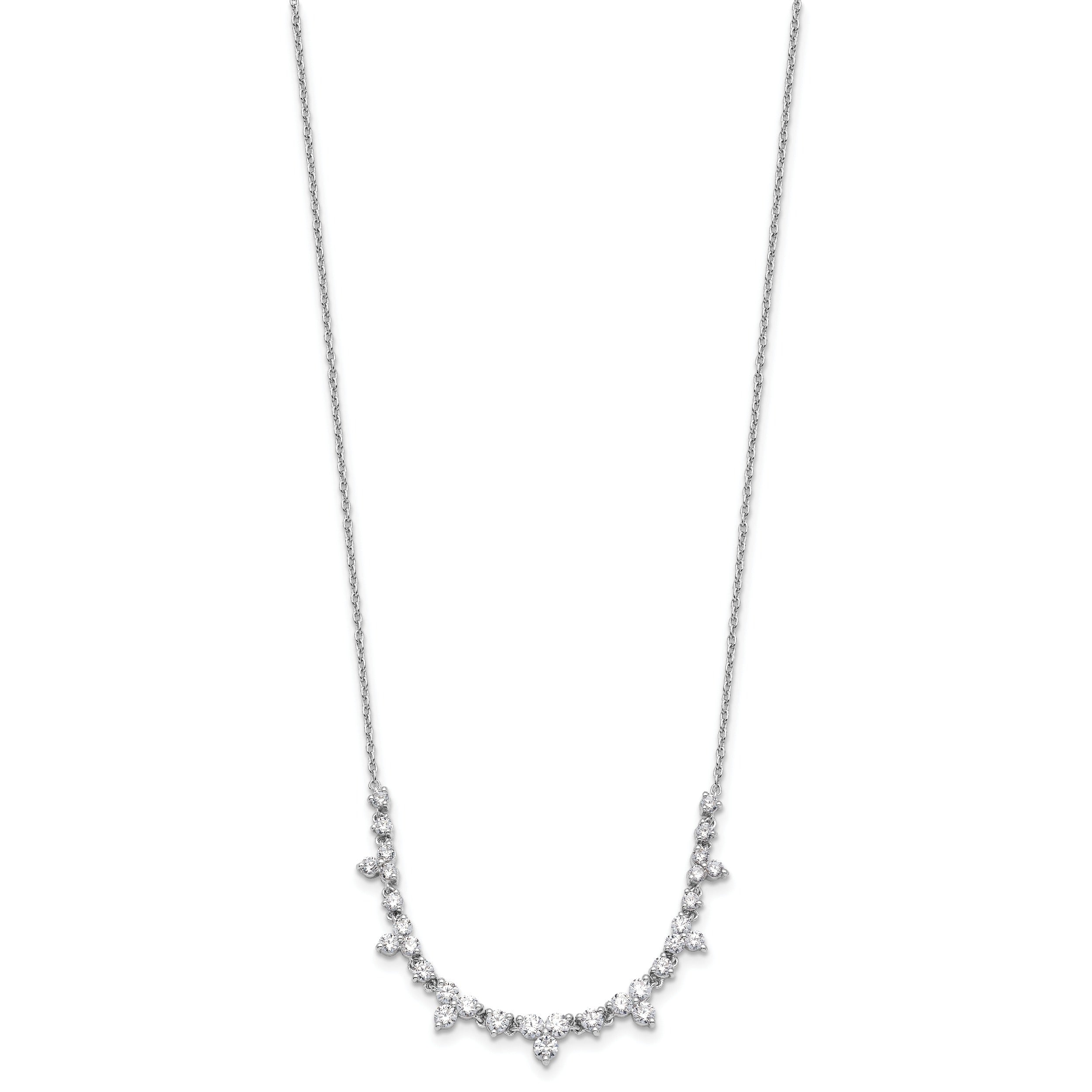 14K White Gold Lab Grown Diamond Station Necklace