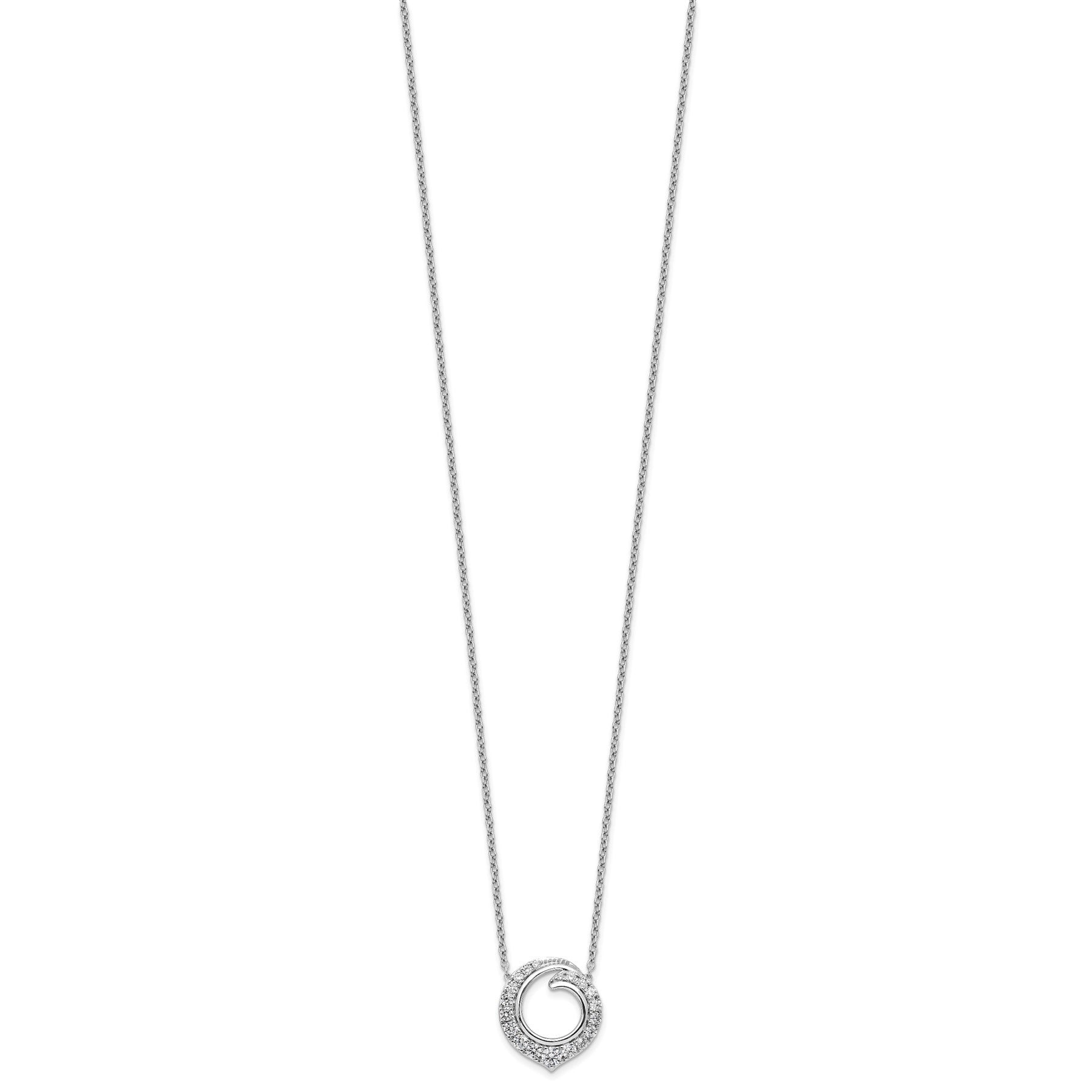 14k White Gold Lab Grown Diamond Round Necklace