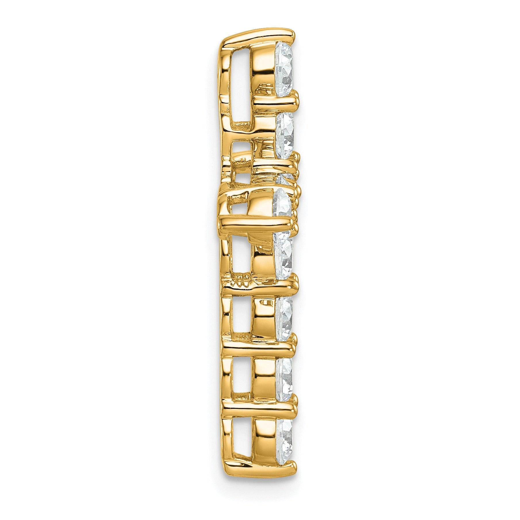 14k Gold Lab Grown Diamond Cross Chain Slide Pendant