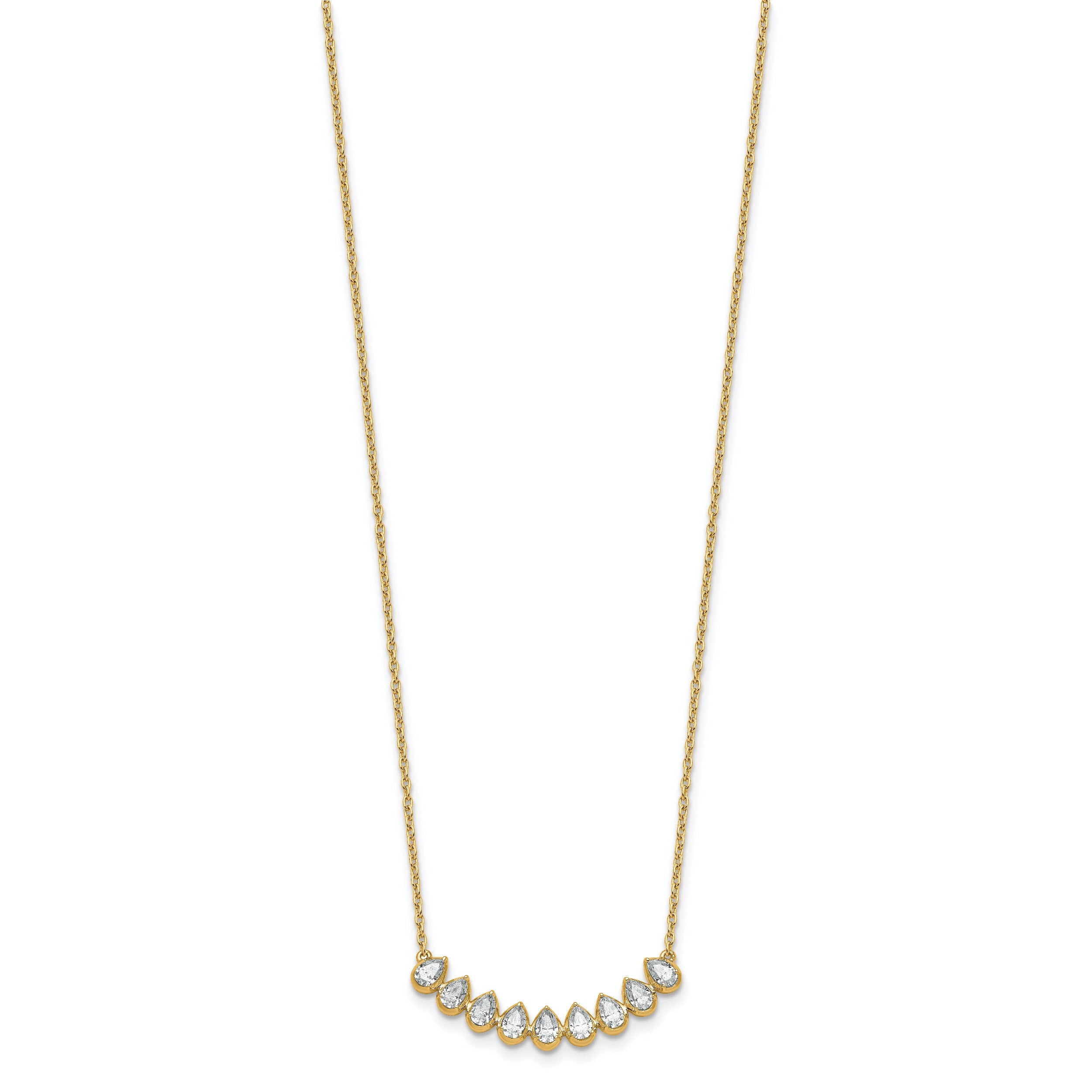14K Gold Lab Grown Diamond Fashion Bar Necklace
