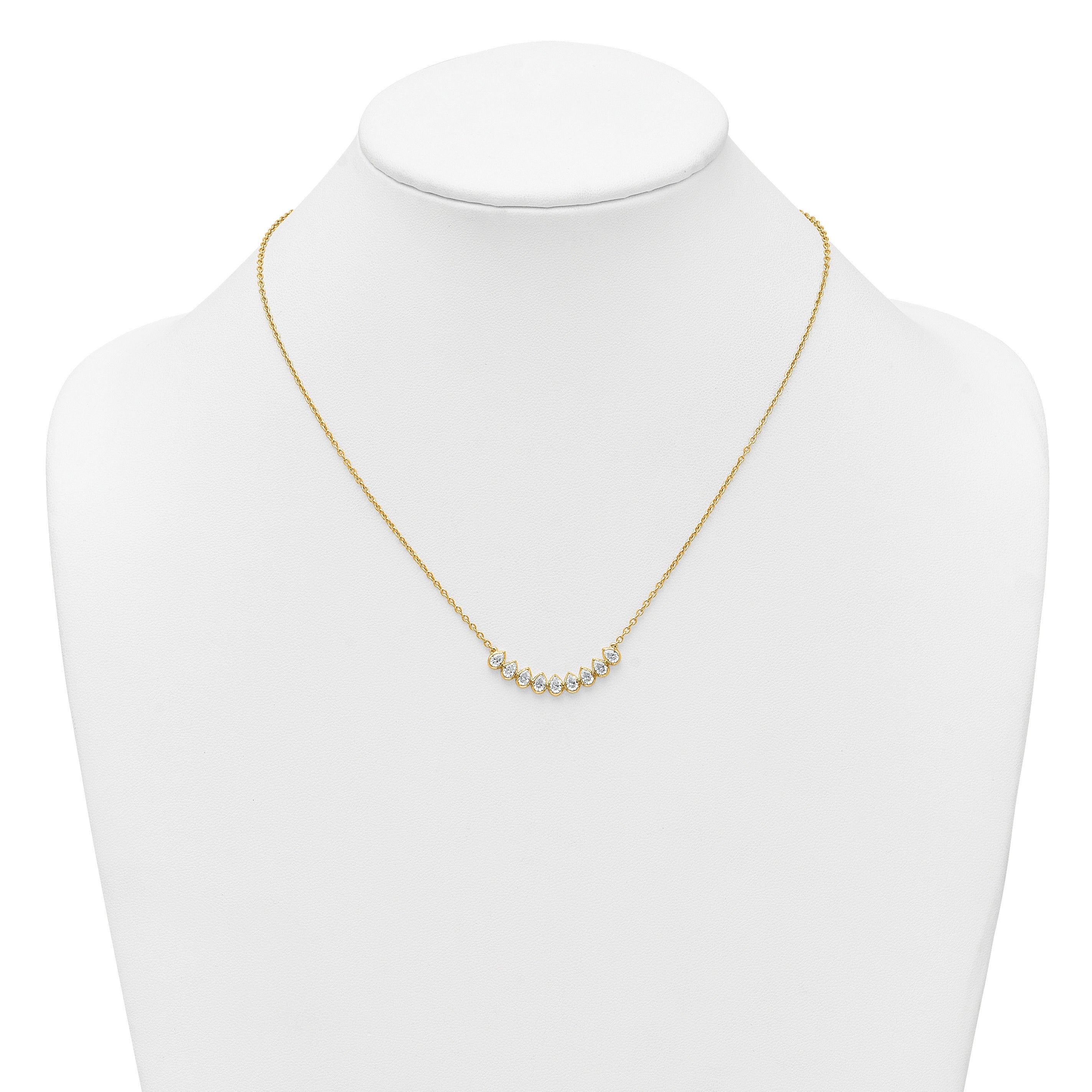 14K Gold Lab Grown Diamond Fashion Bar Necklace