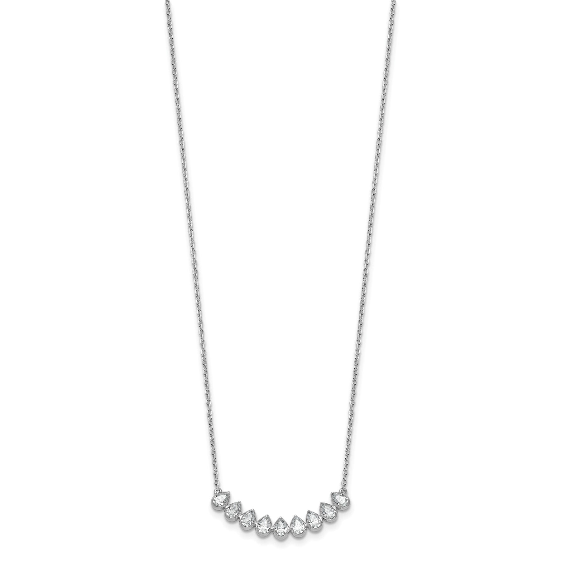 14K Gold Lab Grown Diamond Fashion Bar Necklace