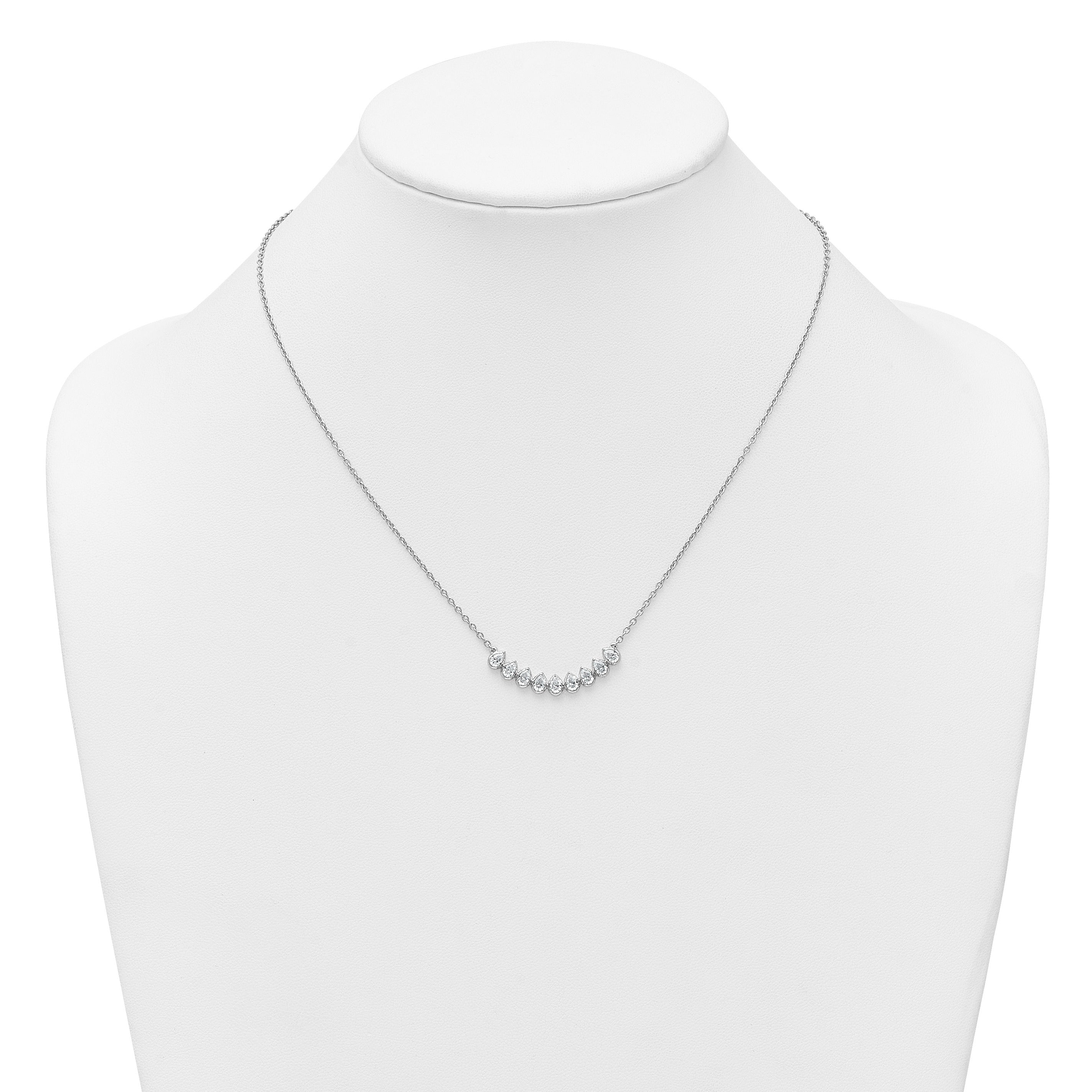 14K Gold Lab Grown Diamond Fashion Bar Necklace