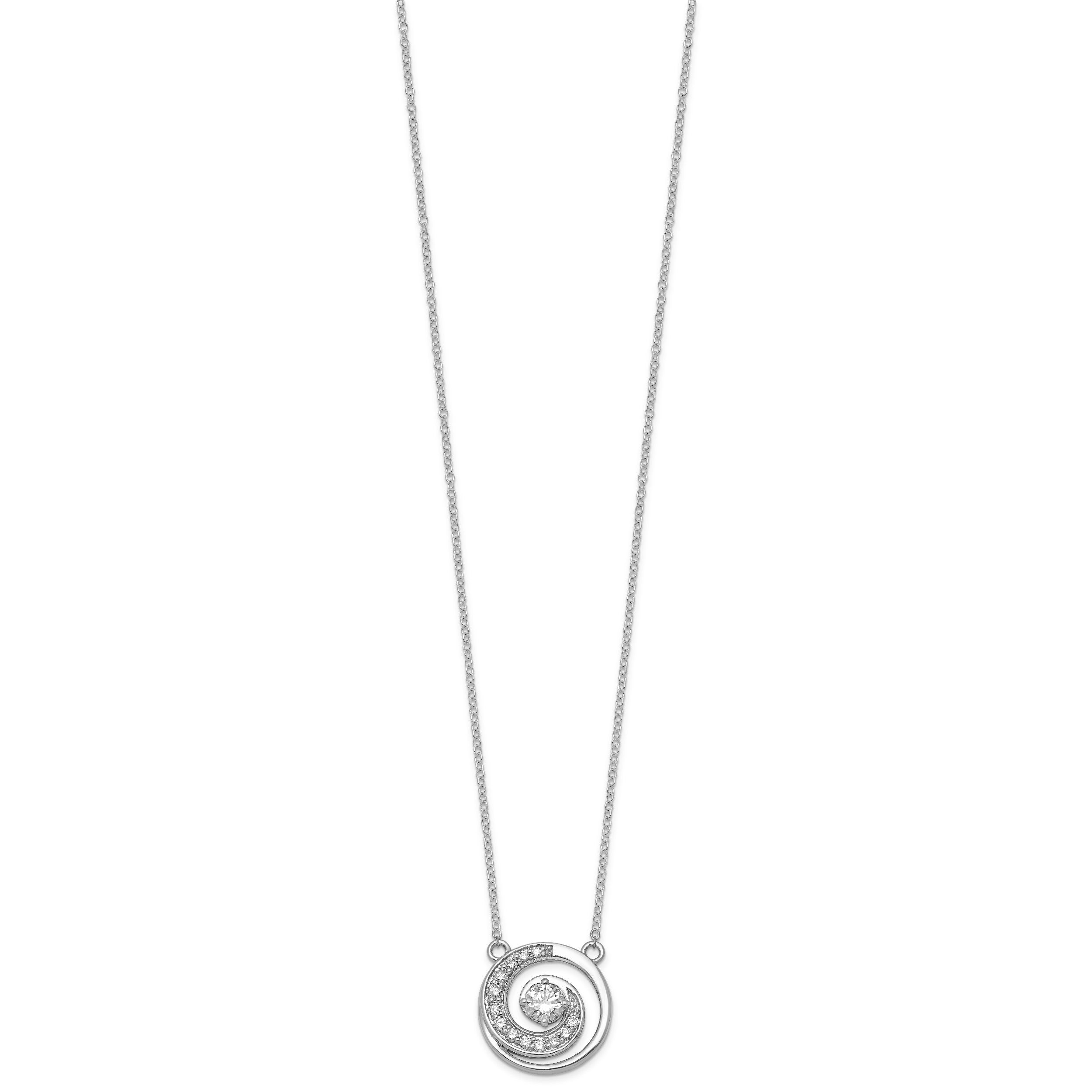 Round White Lab Diamond Prong 14k Gold Pendant Necklace