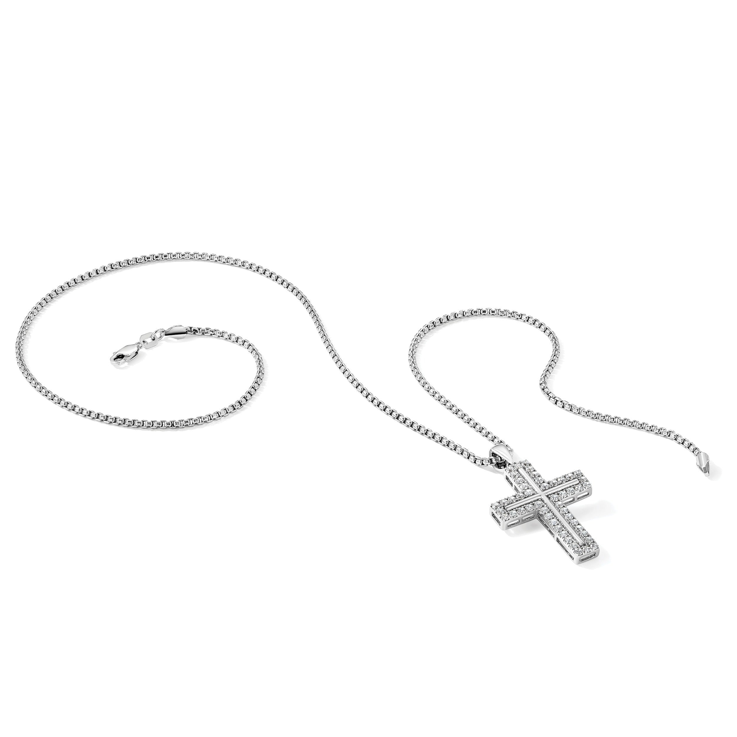 14K Gold Lab Diamond Cross Pendant