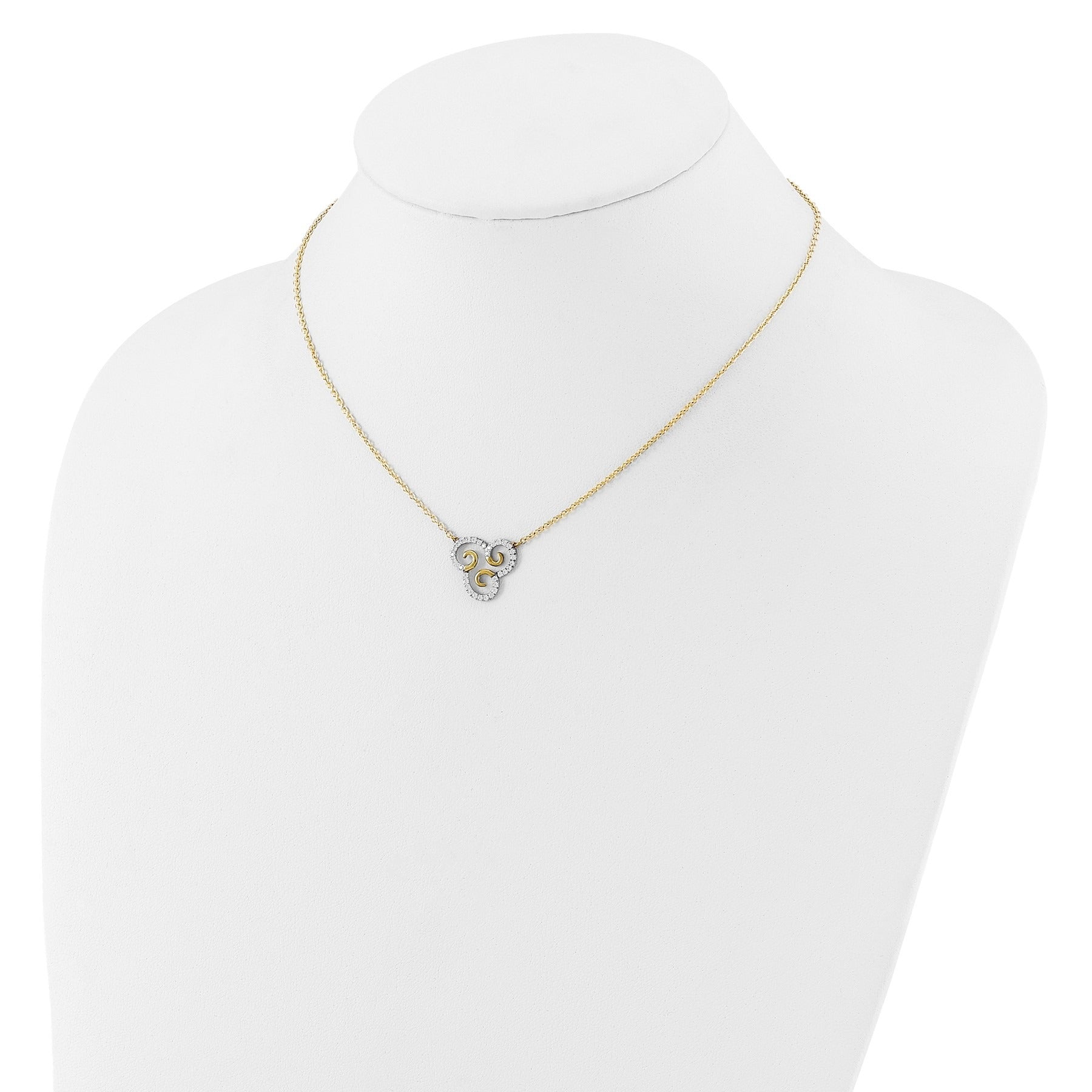 14k 1/4 carat Lab Grown Diamond Complete Swirl Necklace