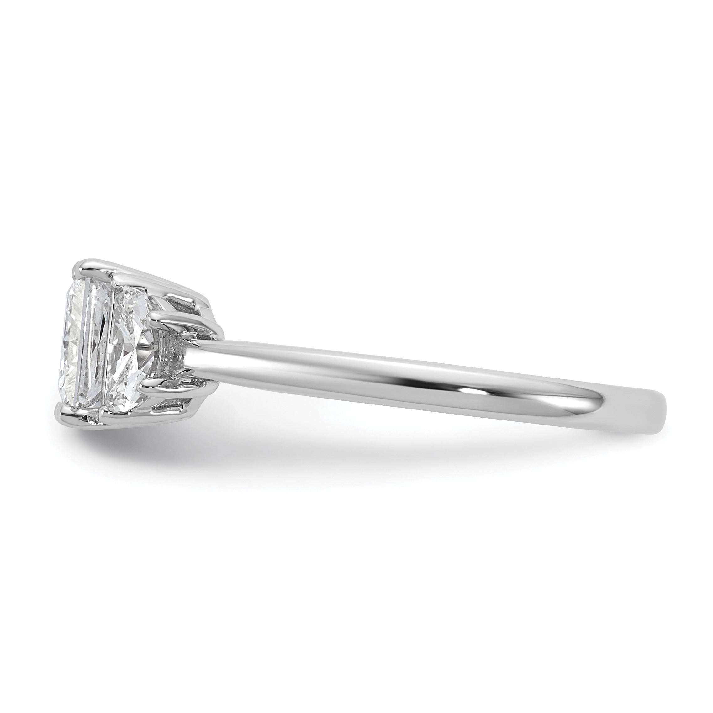 Lab Grown Diamond Princess and Half-moon 3-Stone Bridal Ring