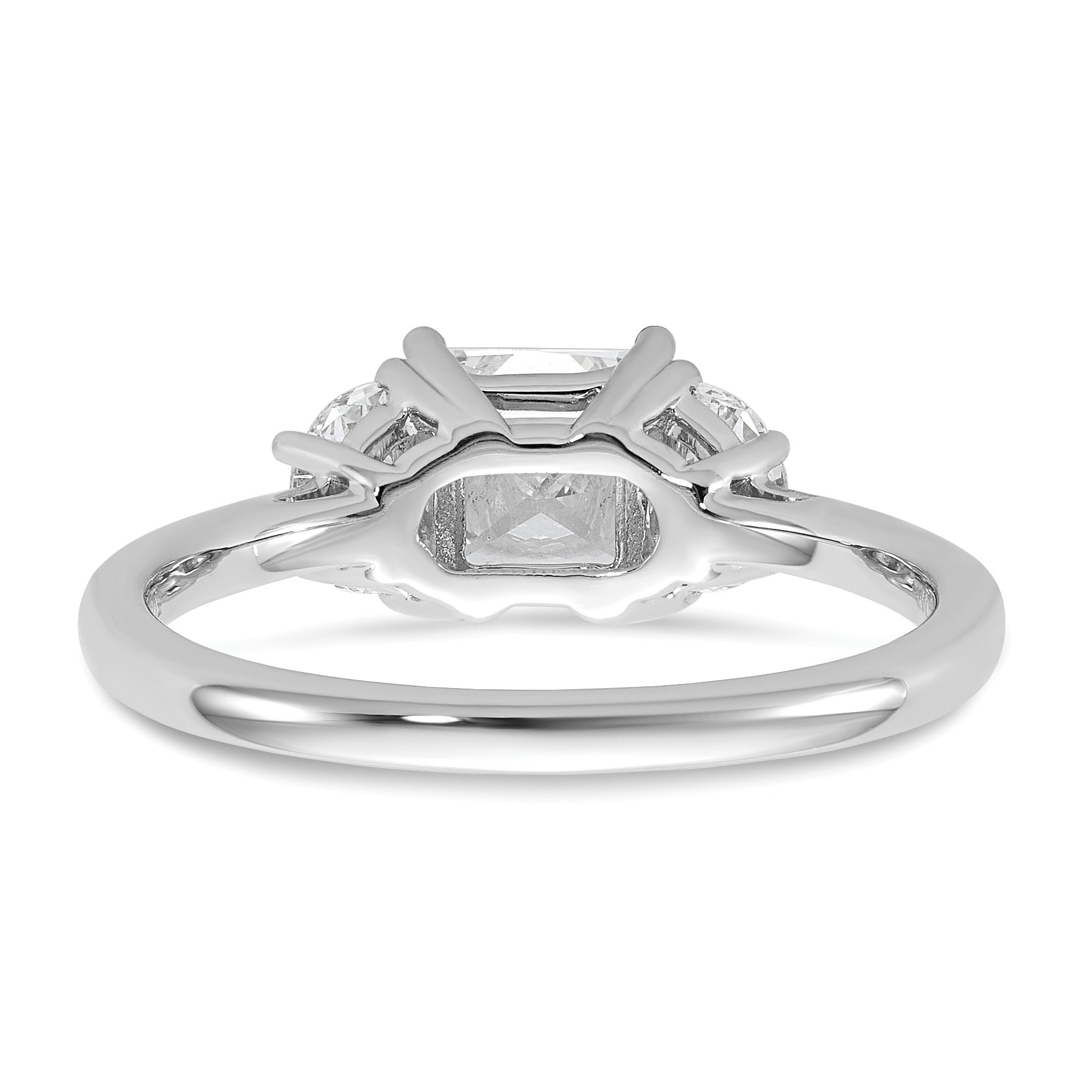 Lab Grown Diamond Princess and Half-moon 3-Stone Bridal Ring