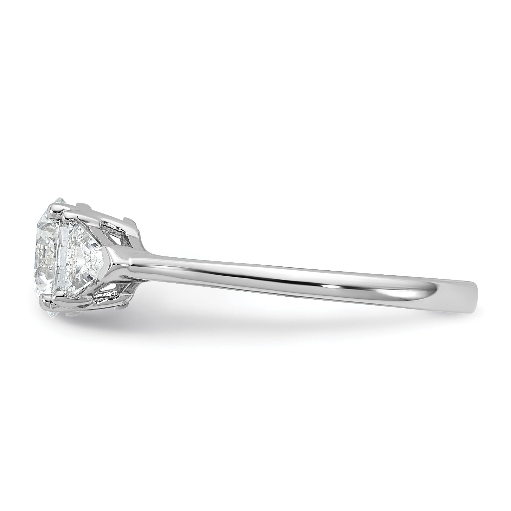 14K White Gold Lab Grown Diamond 3-Stone Engagement Ring