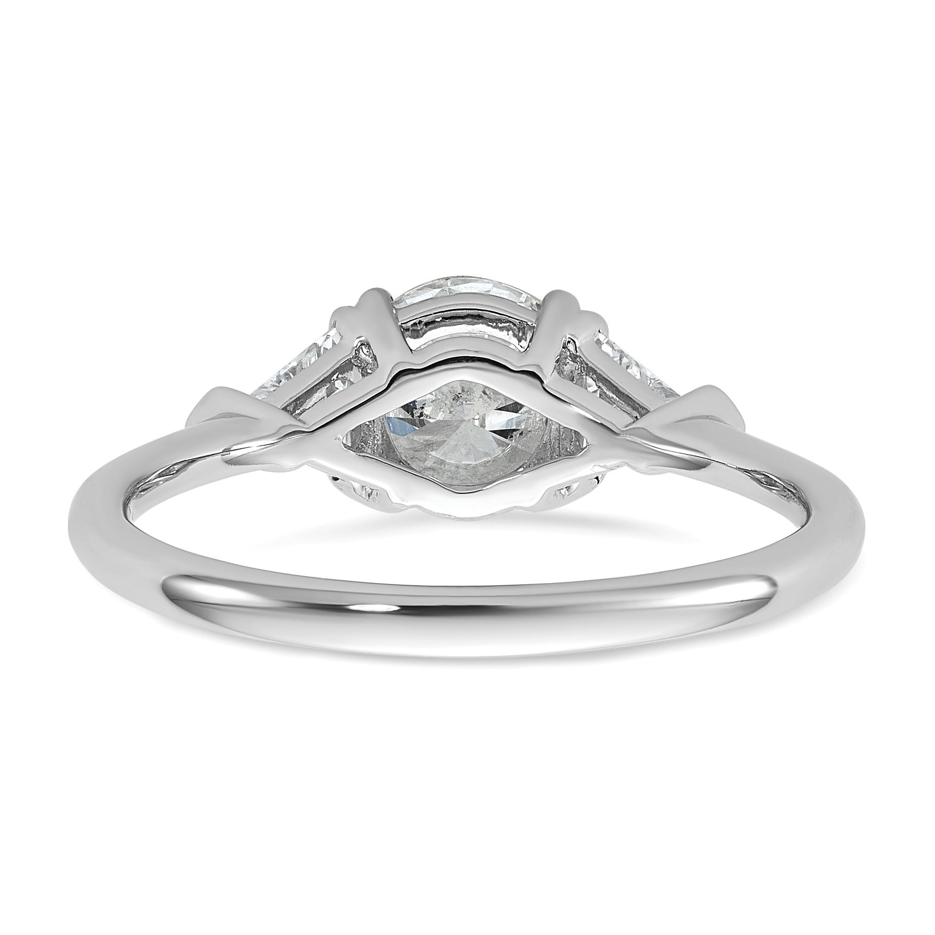14K White Gold Lab Grown Diamond 3-Stone Engagement Ring