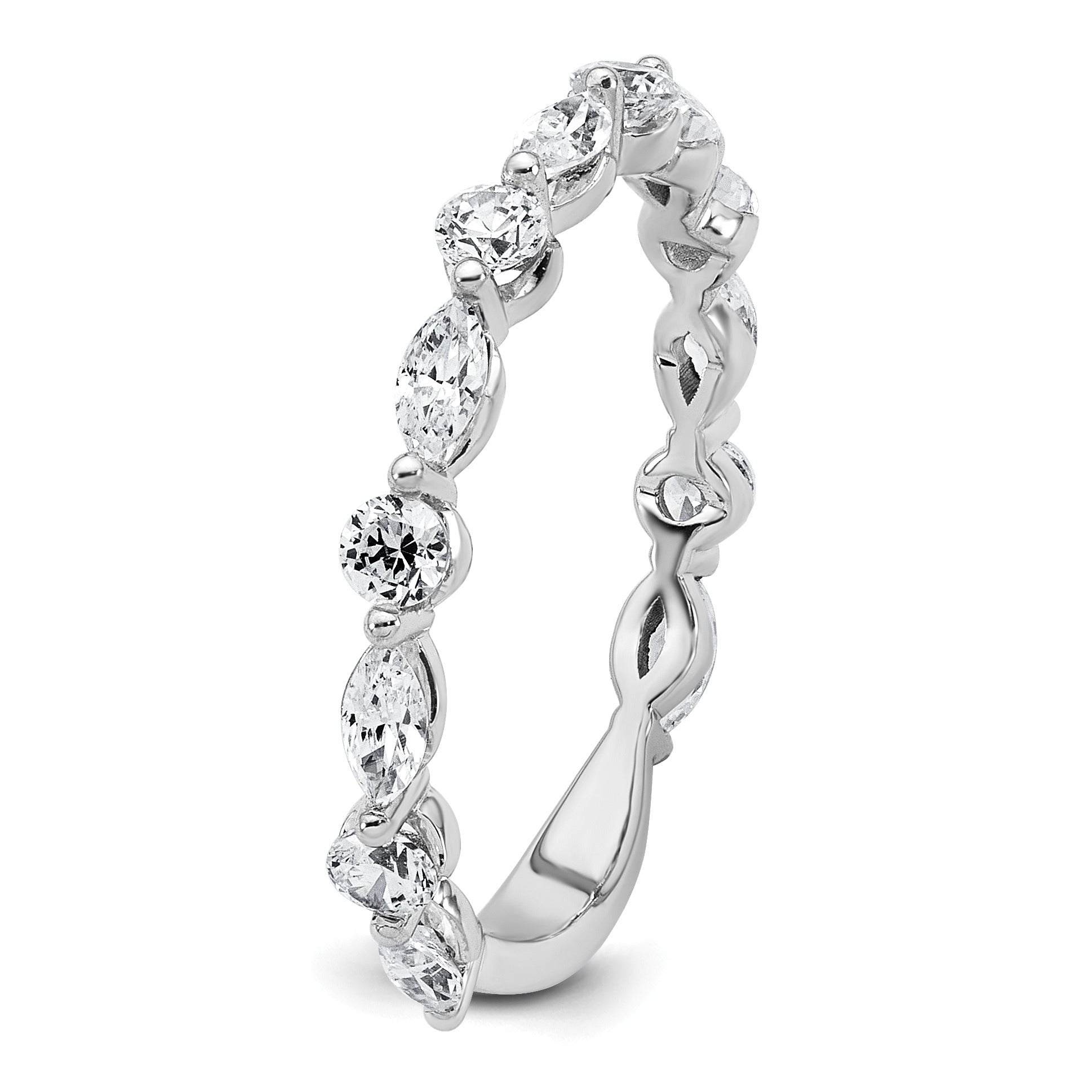 14K White Gold Lab Grown Diamond Wedding Band Ring