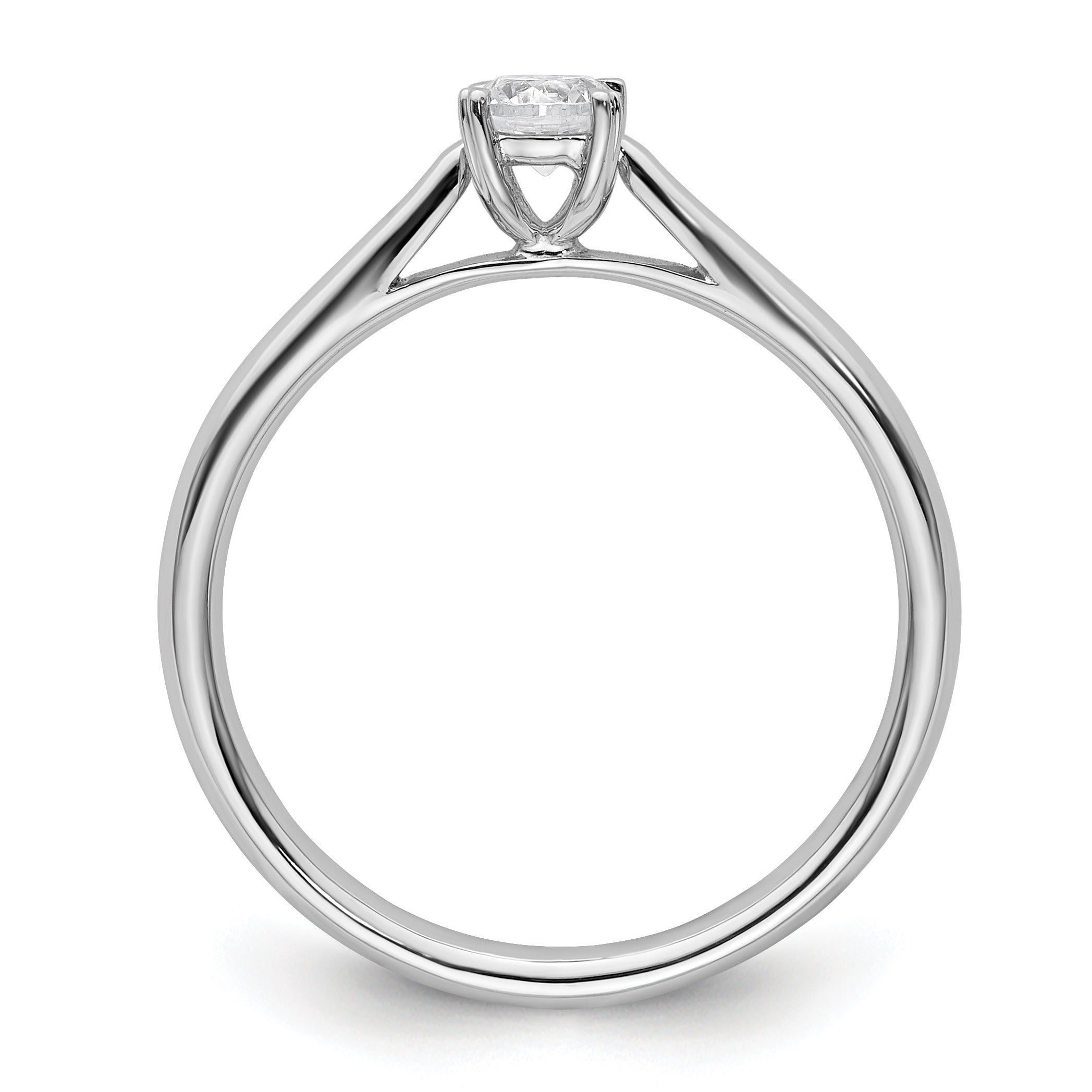 14K  Gold Lab Grown Round Diamond Solitaire Ring