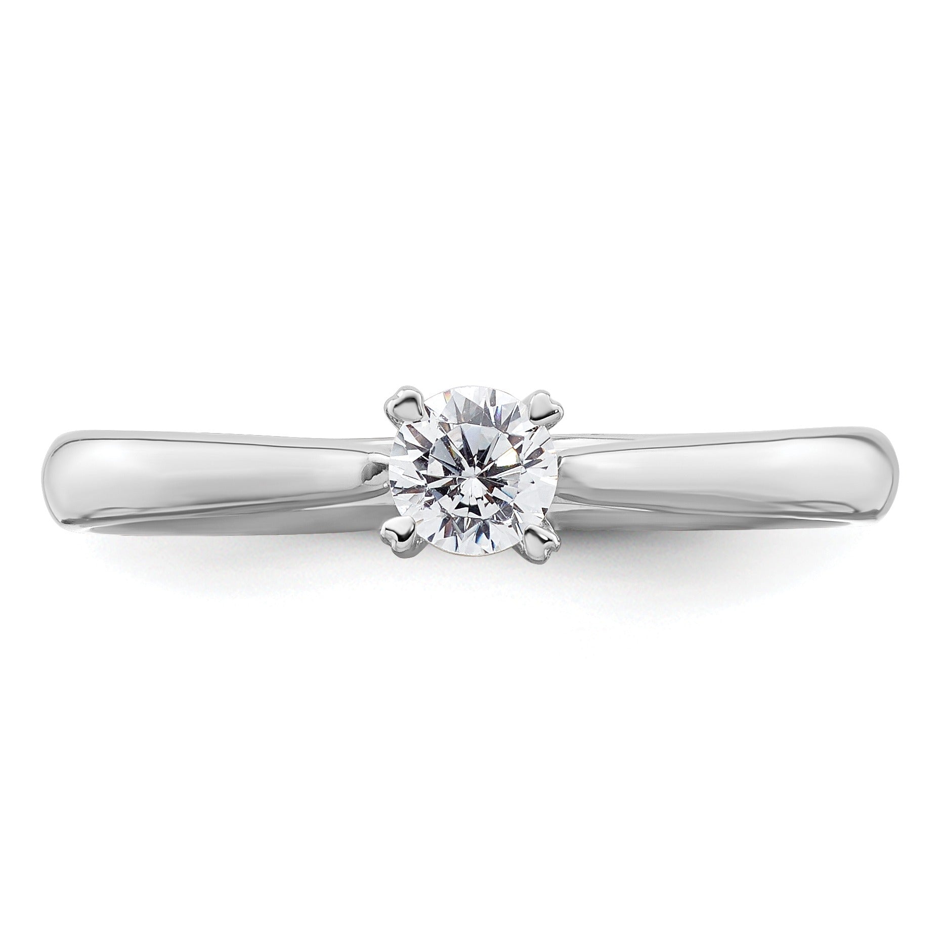 14K  Gold Lab Grown Round Diamond Solitaire Ring