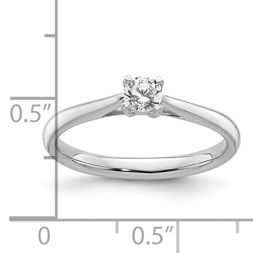 14K  Gold Lab Grown Round Diamond Solitaire Ring