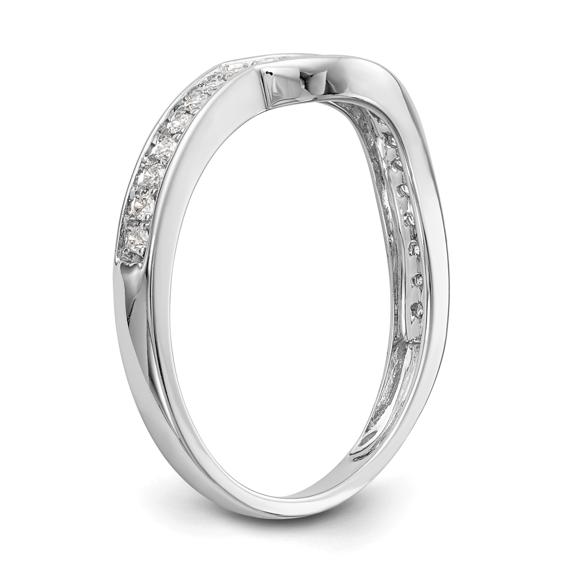 Solid 14k White Gold Lab Grown Diamond Wedding Band
