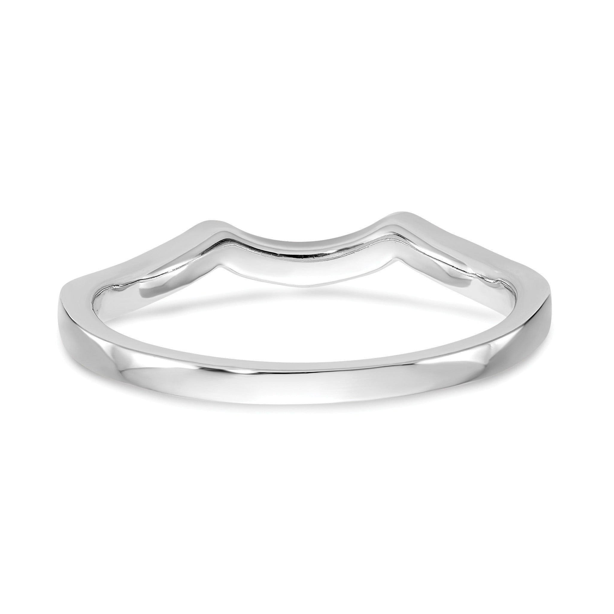 Round Lab Diamond Pavé 14K White Gold Curved Wedding Enhancer Band