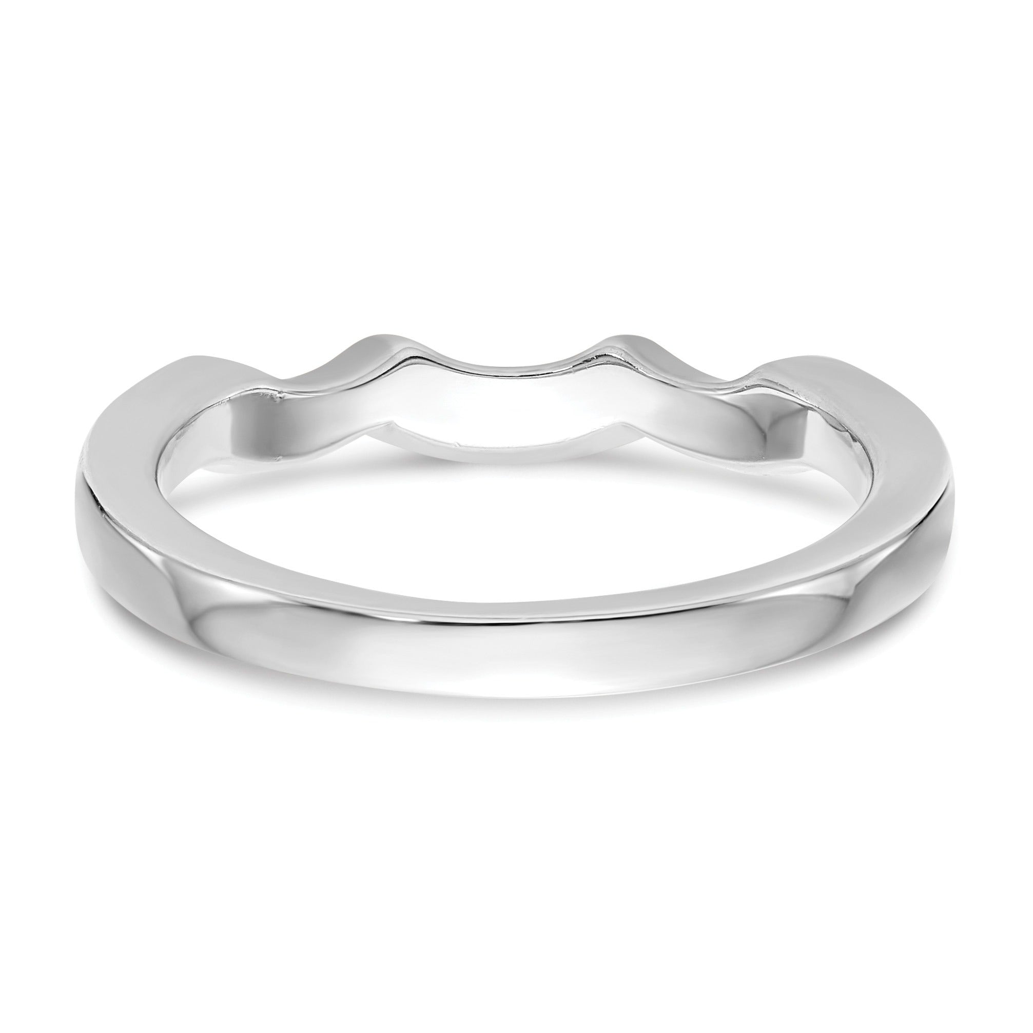 0.12 Ct Round White Lab Grown Diamond Pavé 14K White Gold Wedding Band Enhancer
