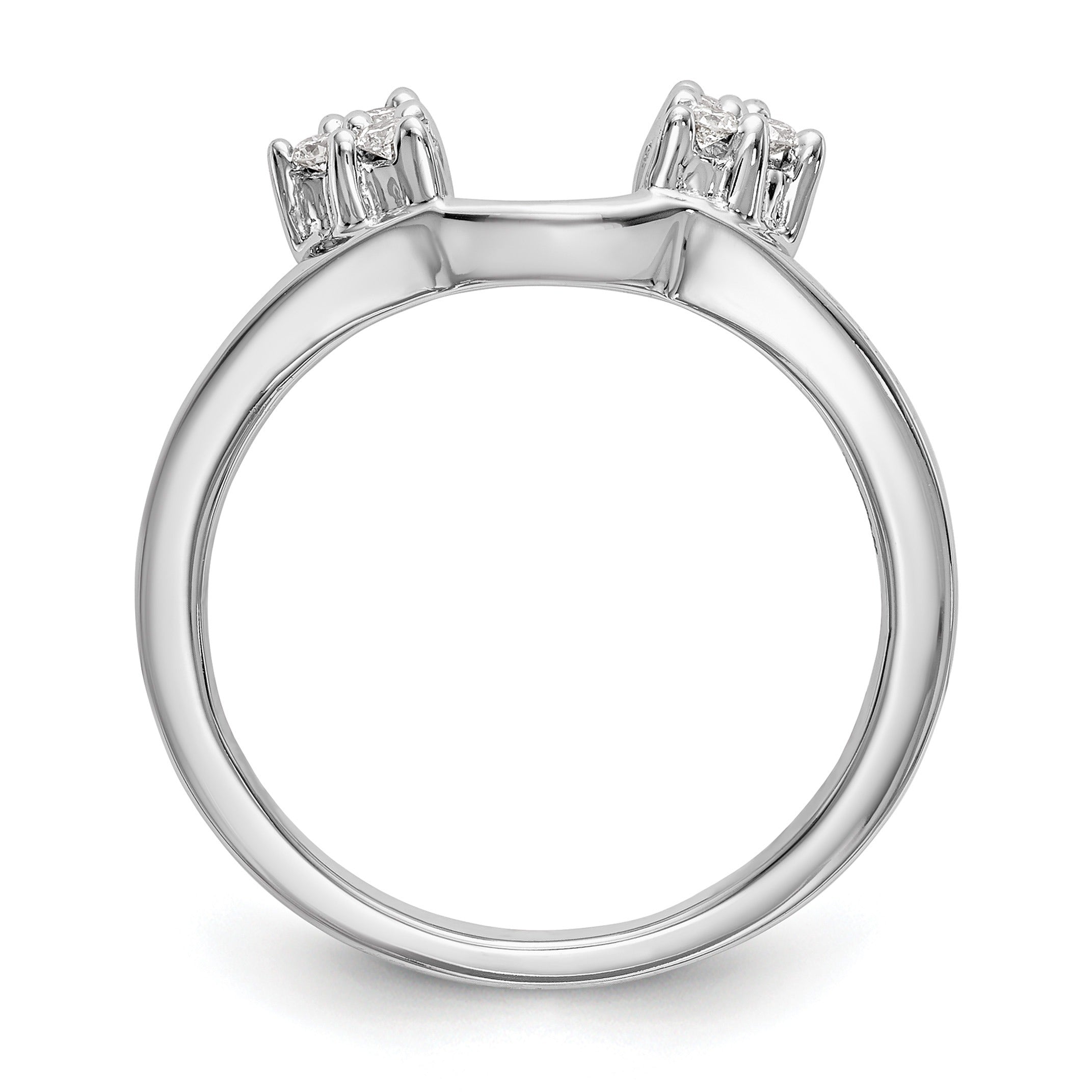 14K White Gold Lab Grown Diamond Wrap Ring 0.12 Ct