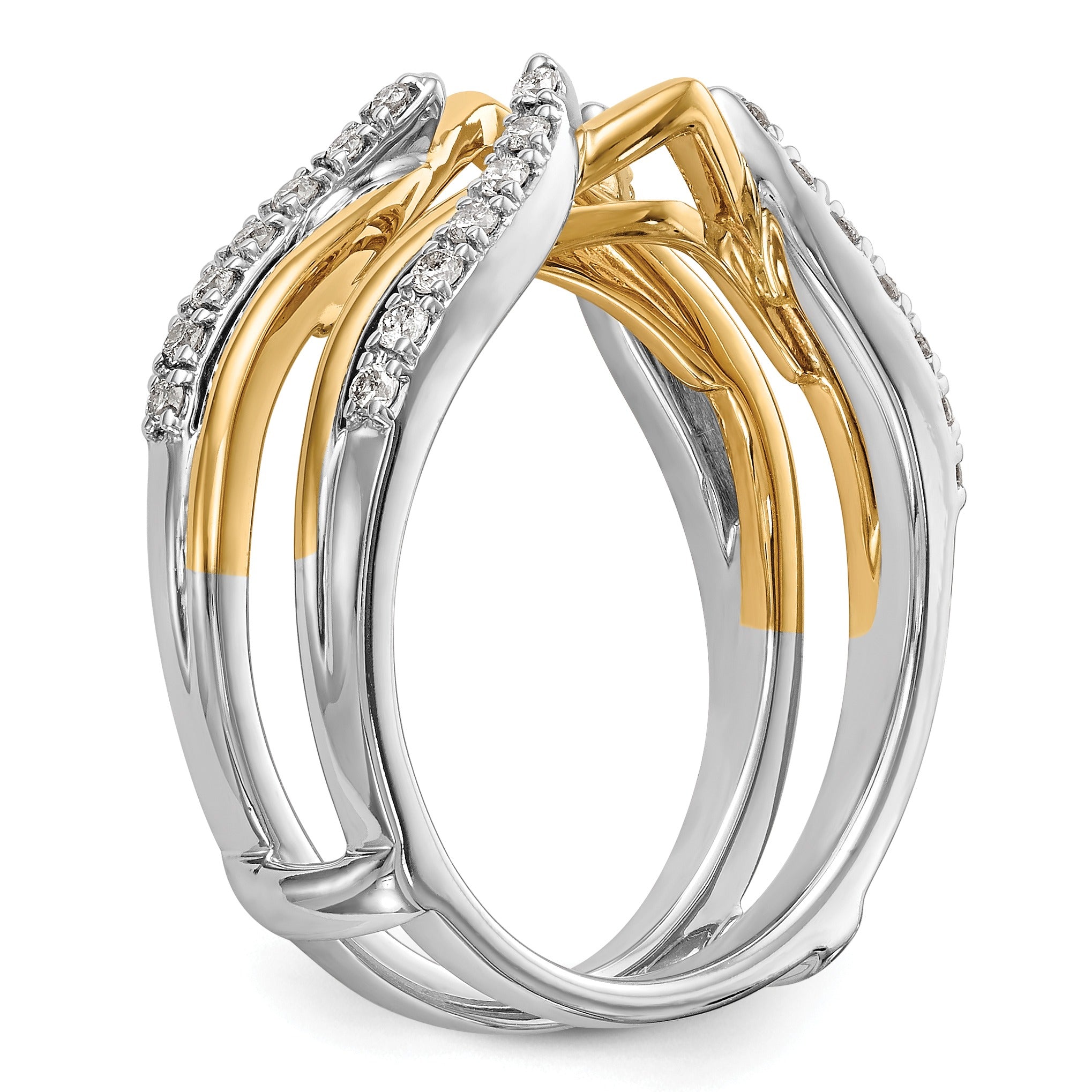 14K Two-tone Lab Grown Diamond Ring Guard